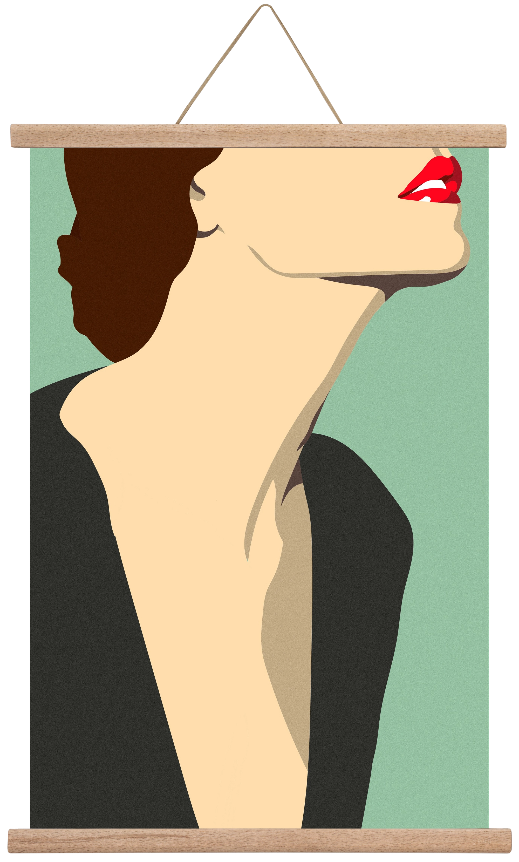Fashion Illustration, 40x60 cm (40x60 cm), Tölgy akasztó