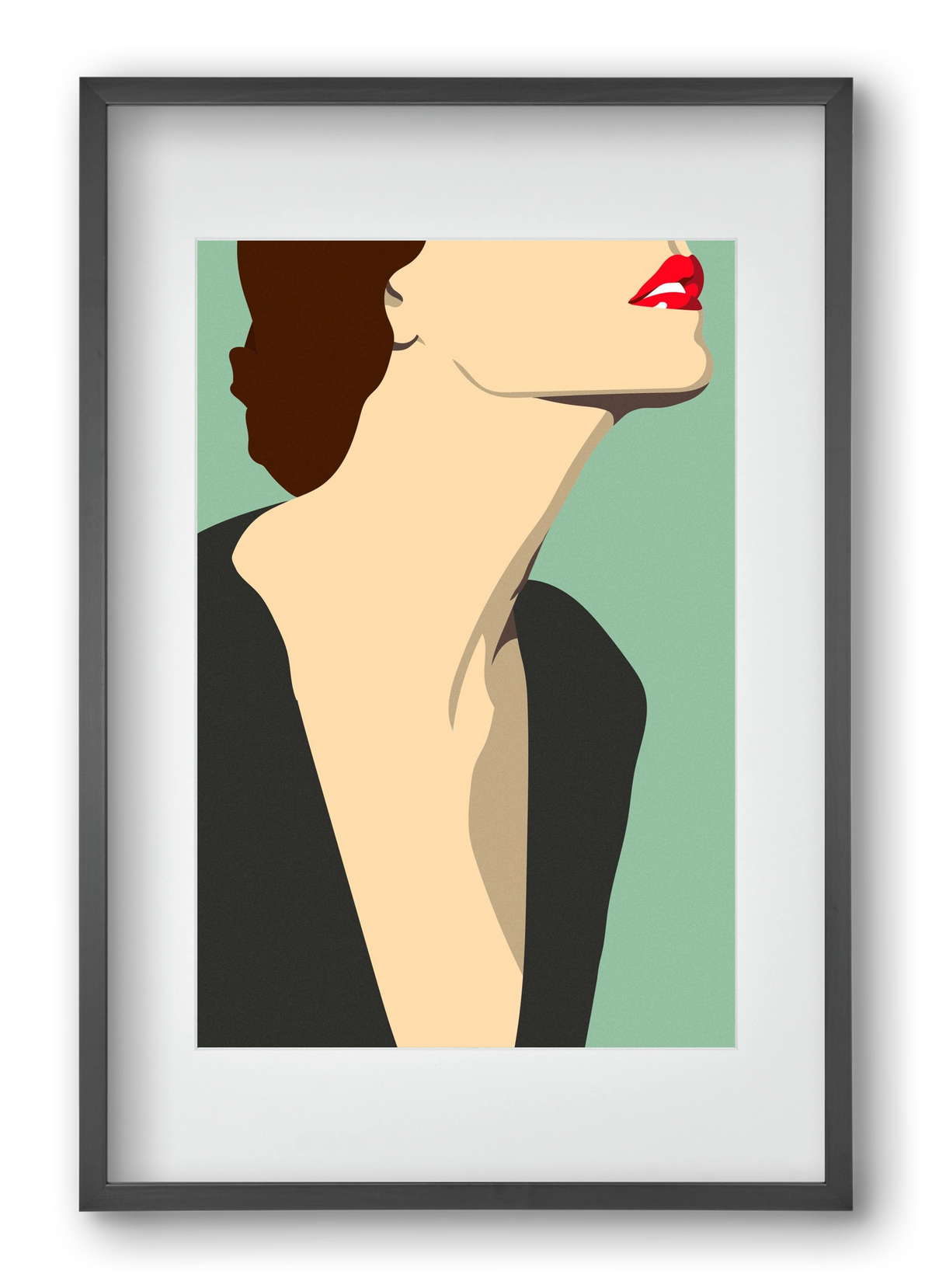 Fashion Illustration, 40x60 cm (30x45 cm), Fekete keret, paszpartuval