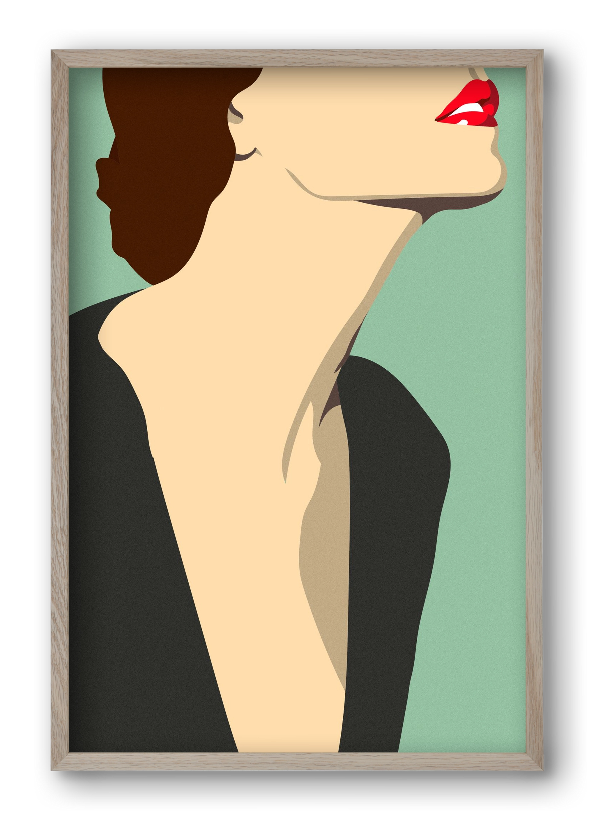 Fashion Illustration, 40x60 cm (40x60 cm), Tölgy keret