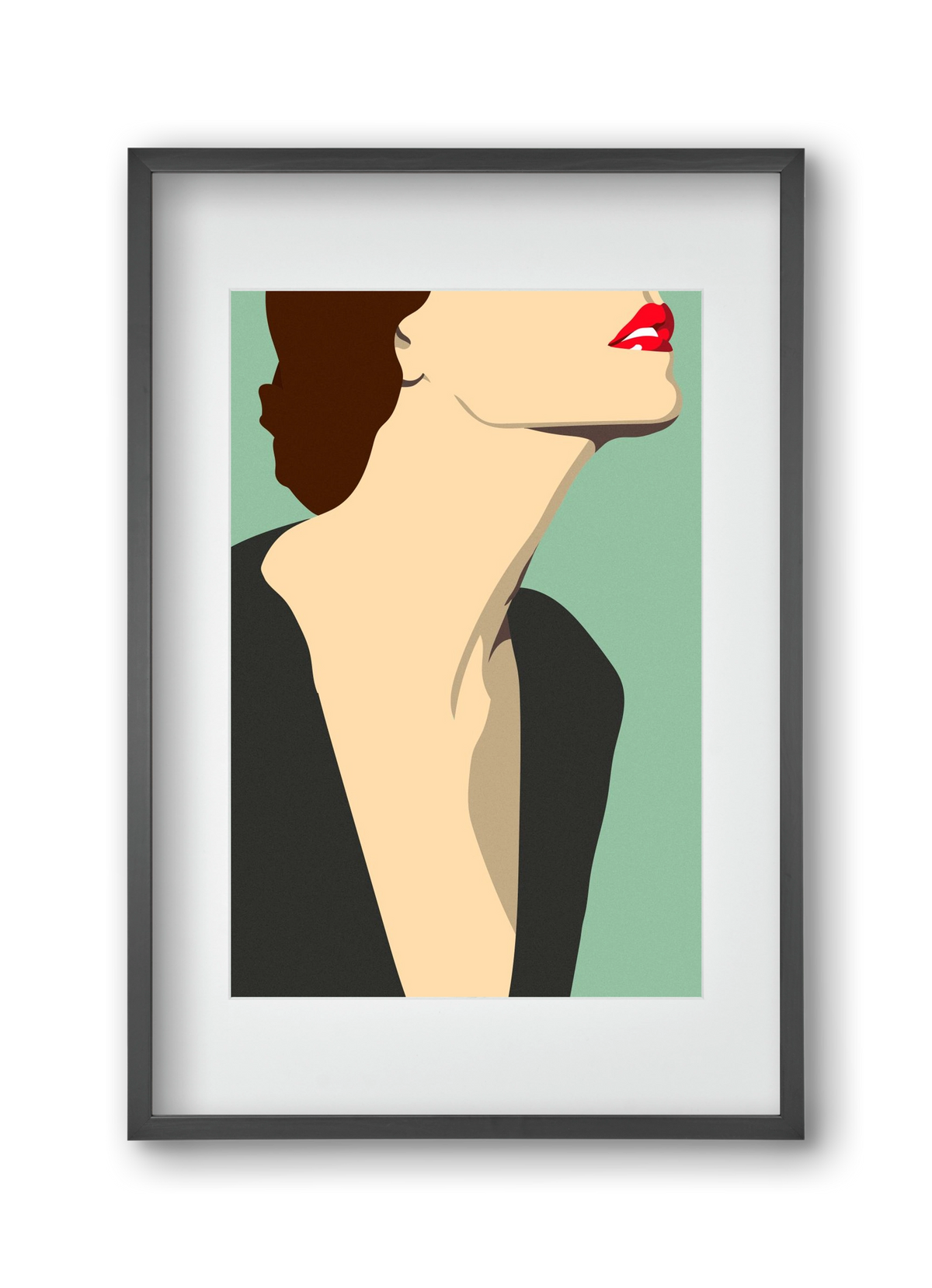 Fashion Illustration, 30x45 cm (20x30 cm), Fekete keret, paszpartuval