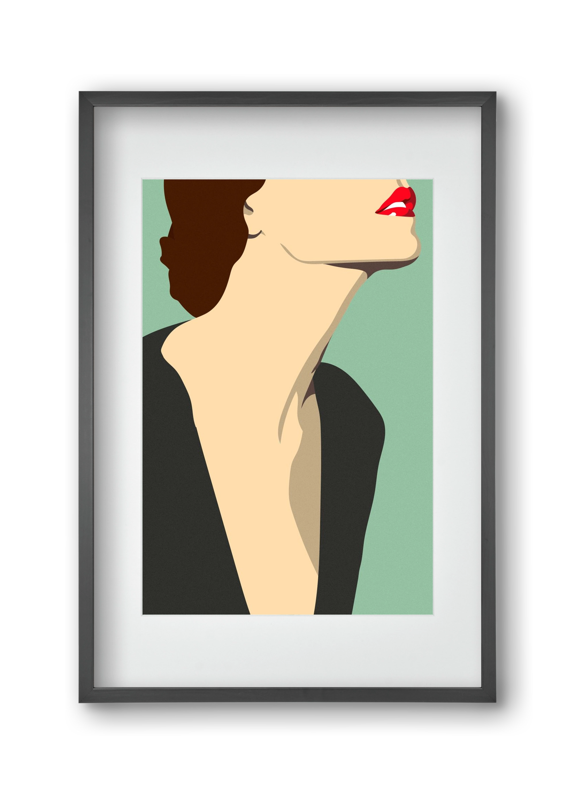 Fashion Illustration, 30x45 cm (20x30 cm), Fekete keret, paszpartuval
