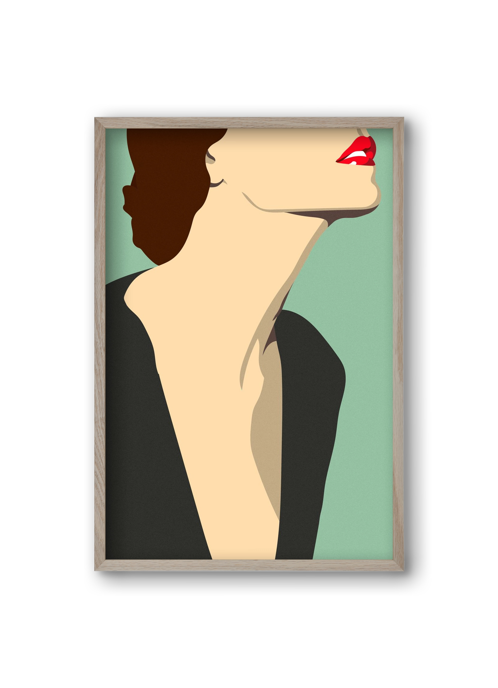 Fashion Illustration, 20x30 cm (20x30 cm), Tölgy keret