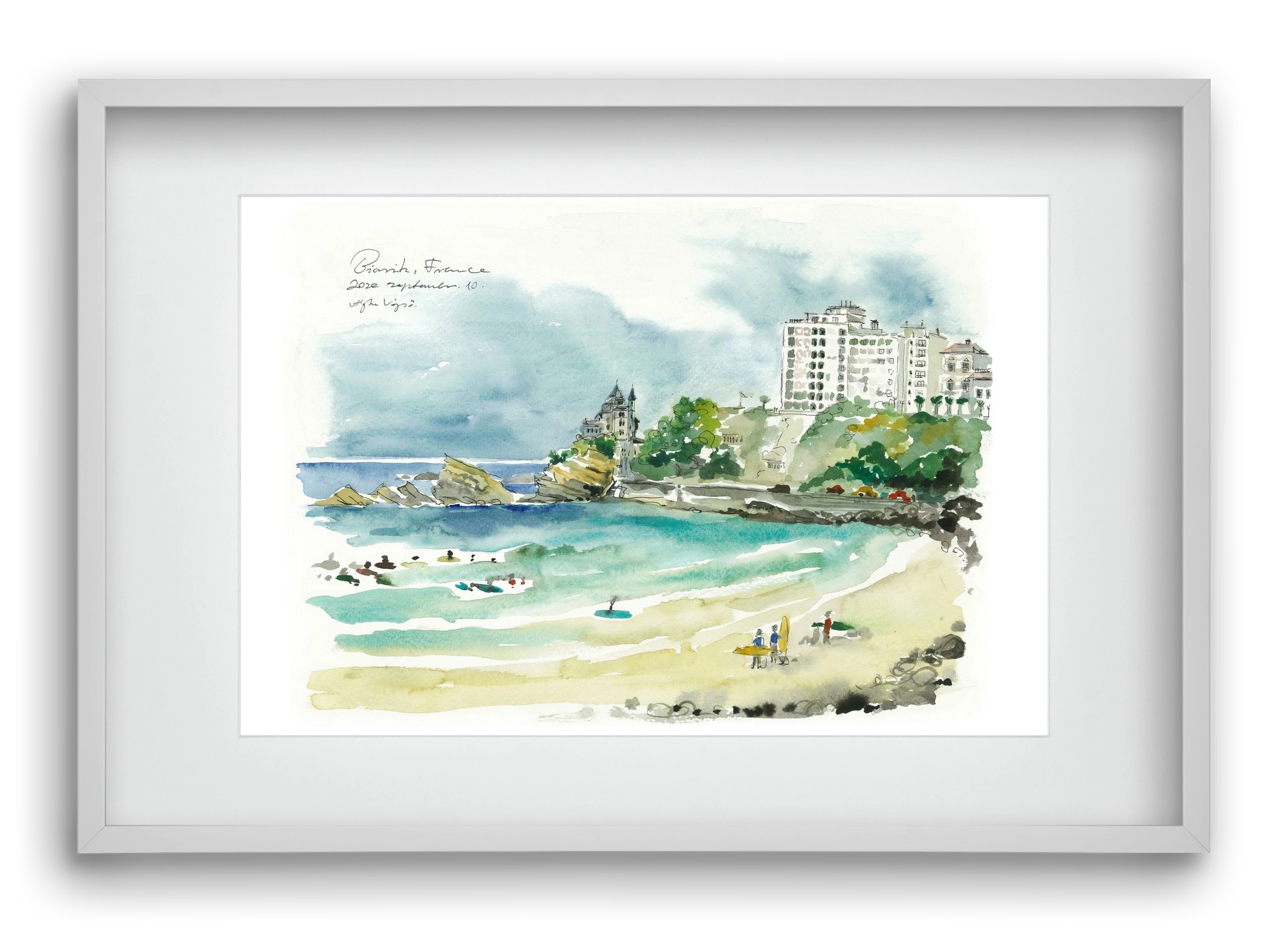 BIARRITZ - 2020.09.10, 60x40 cm (45x30 cm), Fehér keret, paszpartuval