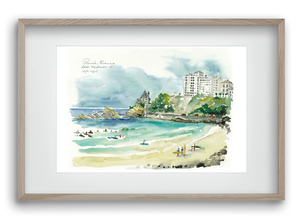 BIARRITZ - 2020.09.10, 60x40 cm (45x30 cm), Tölgy keret, paszpartuval