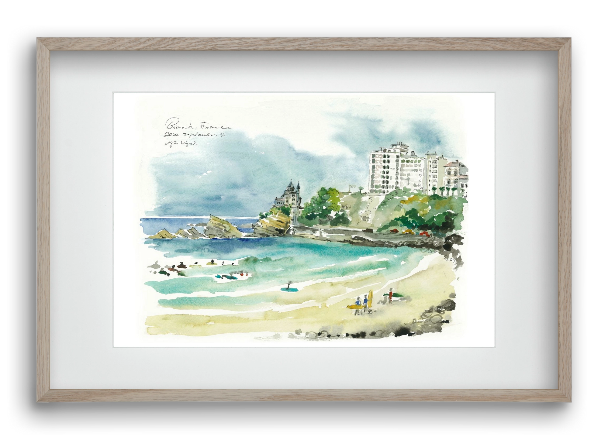 BIARRITZ - 2020.09.10, 60x40 cm (45x30 cm), Tölgy keret, paszpartuval