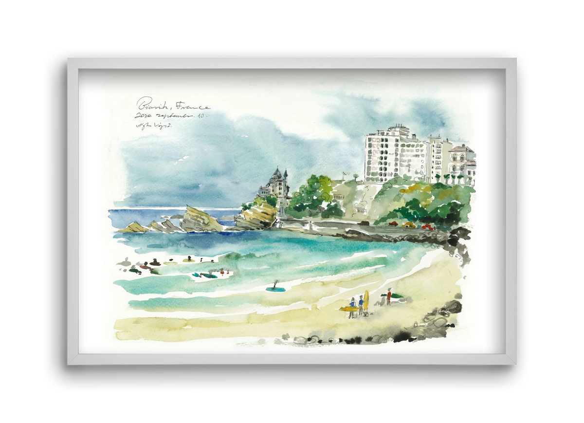 BIARRITZ - 2020.09.10, 45x30 cm (45x30 cm), Fehér keret