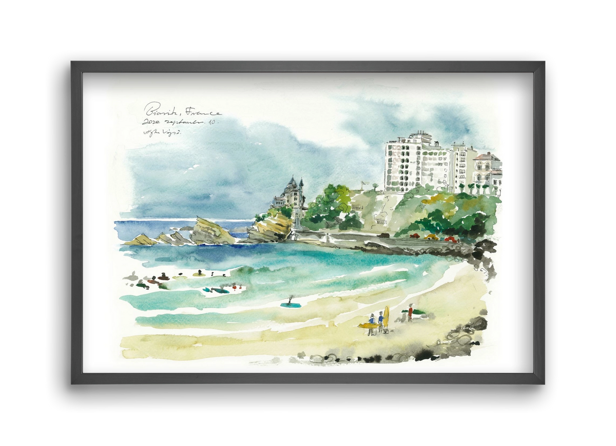 BIARRITZ - 2020.09.10, 45x30 cm (45x30 cm), Fekete keret