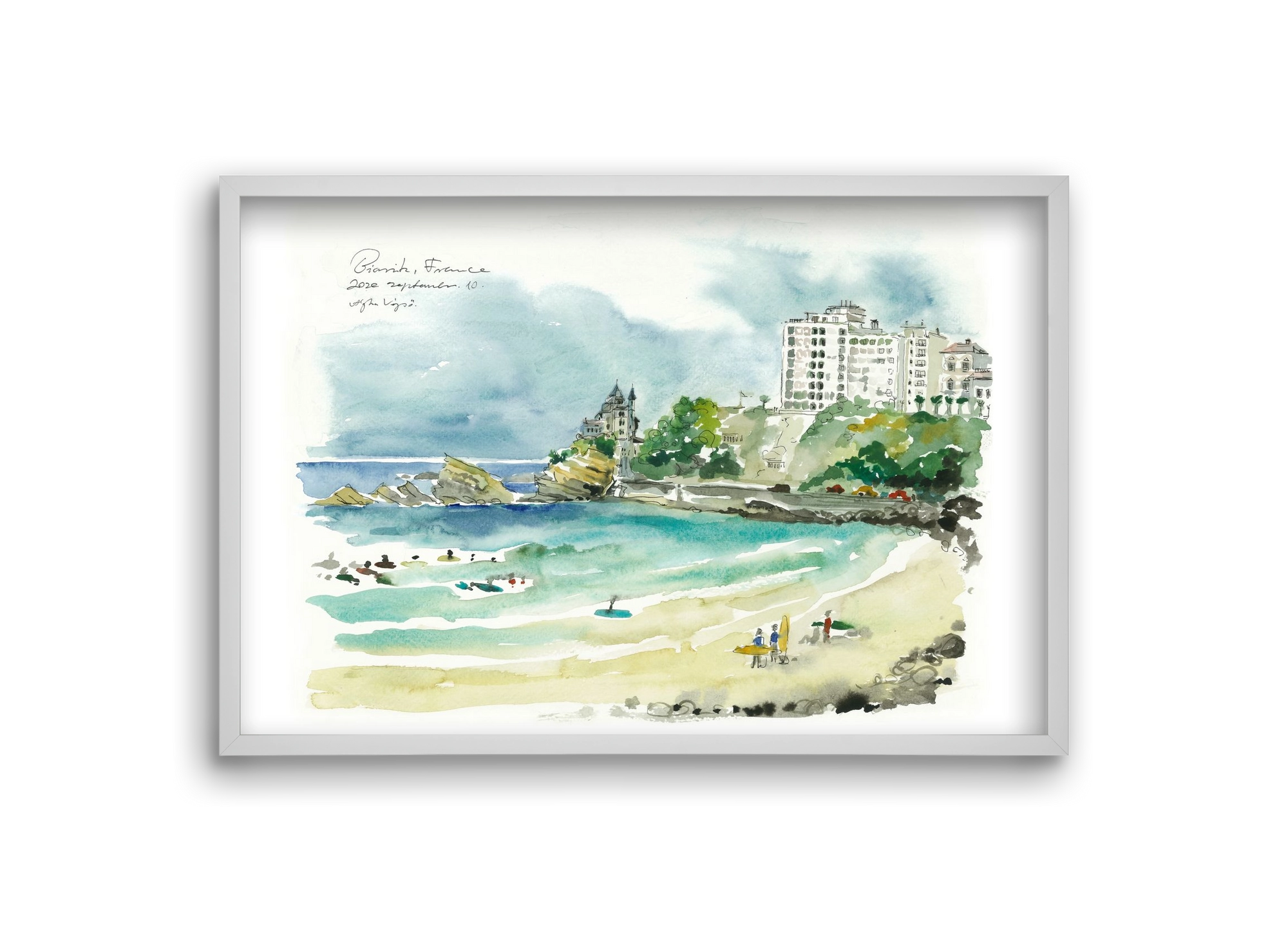 BIARRITZ - 2020.09.10, 30x20 cm (30x20 cm), Fehér keret