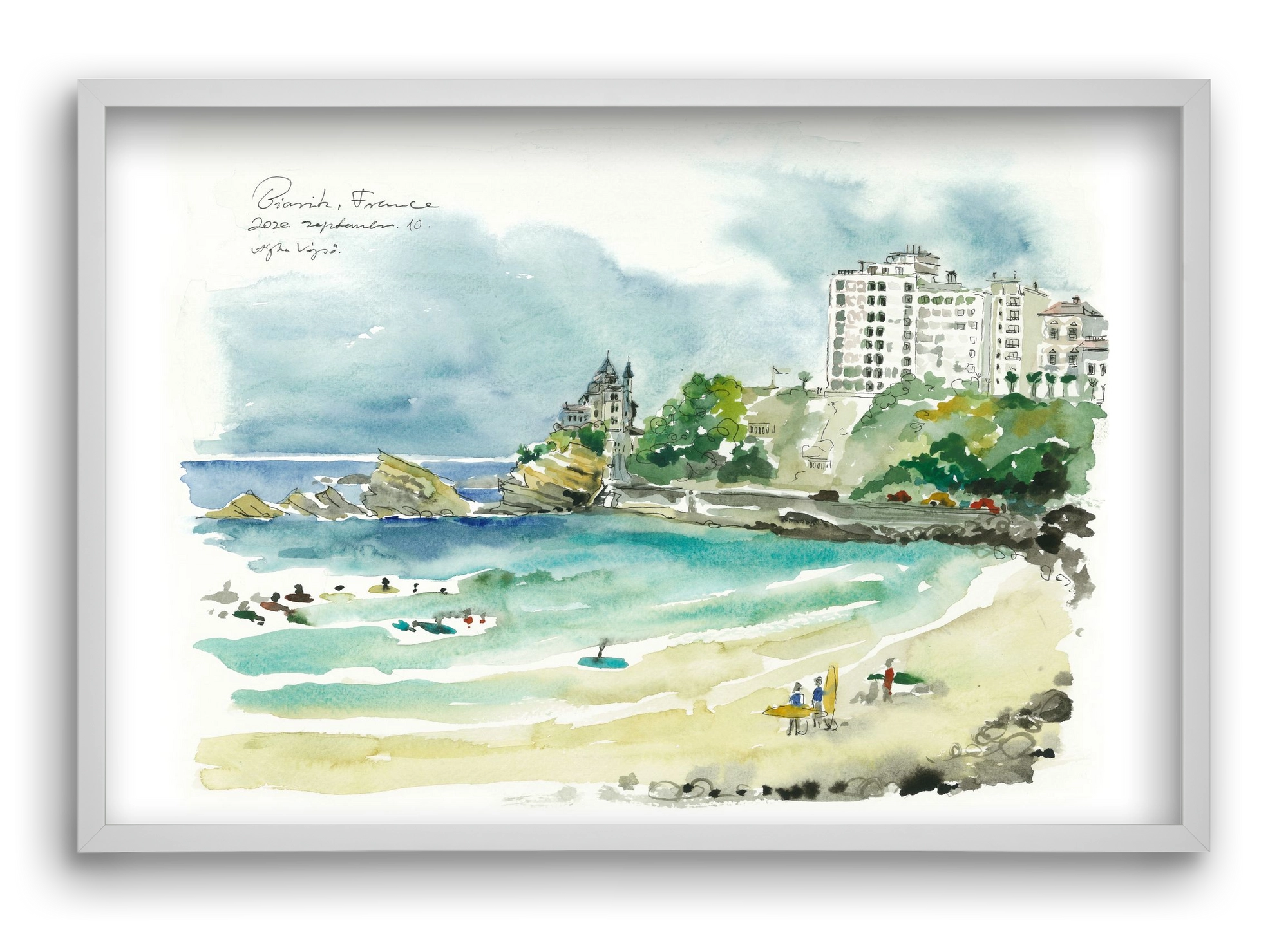 BIARRITZ - 2020.09.10, 60x40 cm (60x40 cm), Fehér keret