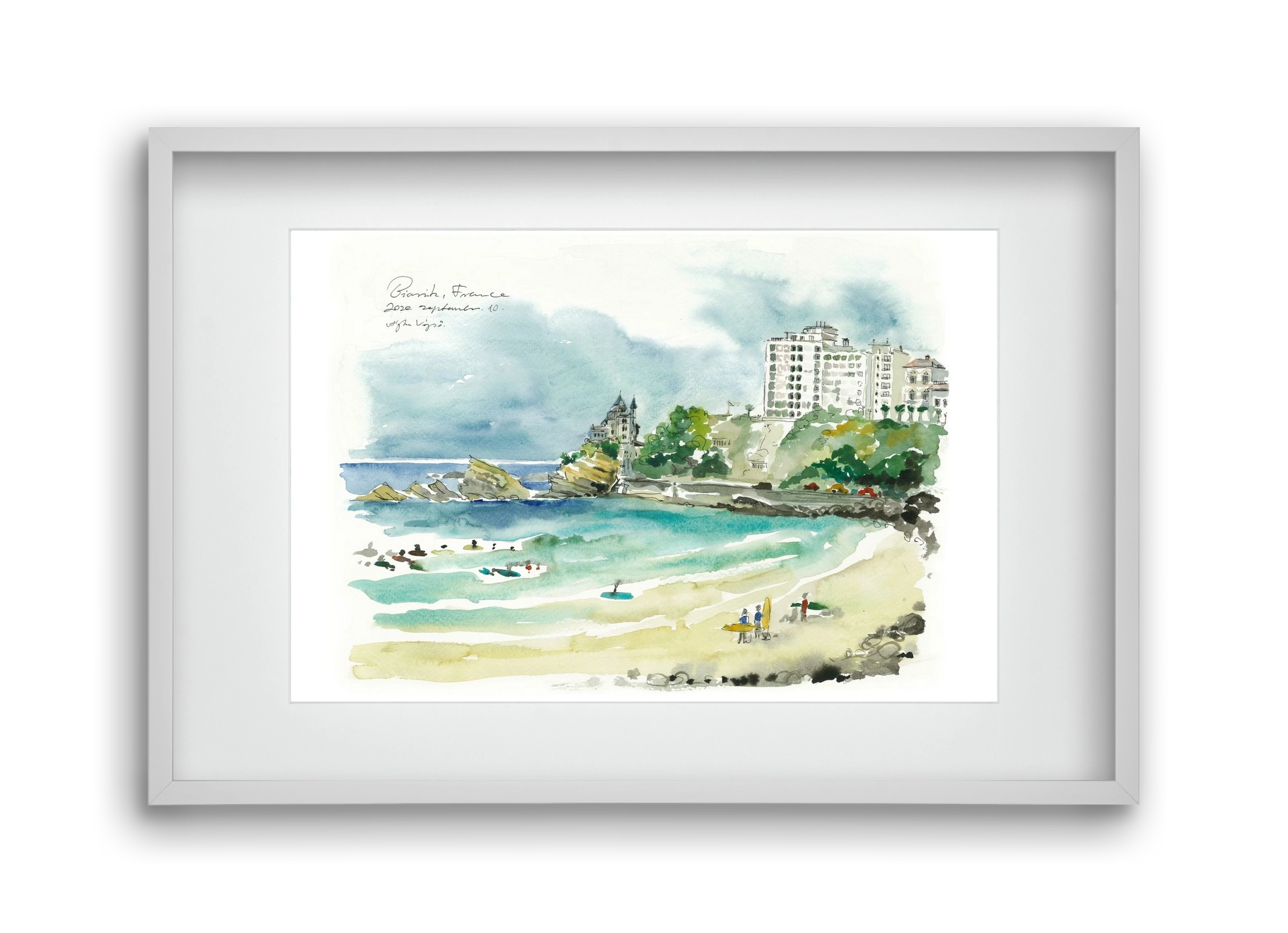 BIARRITZ - 2020.09.10, 45x30 cm (30x20 cm), Fehér keret, paszpartuval