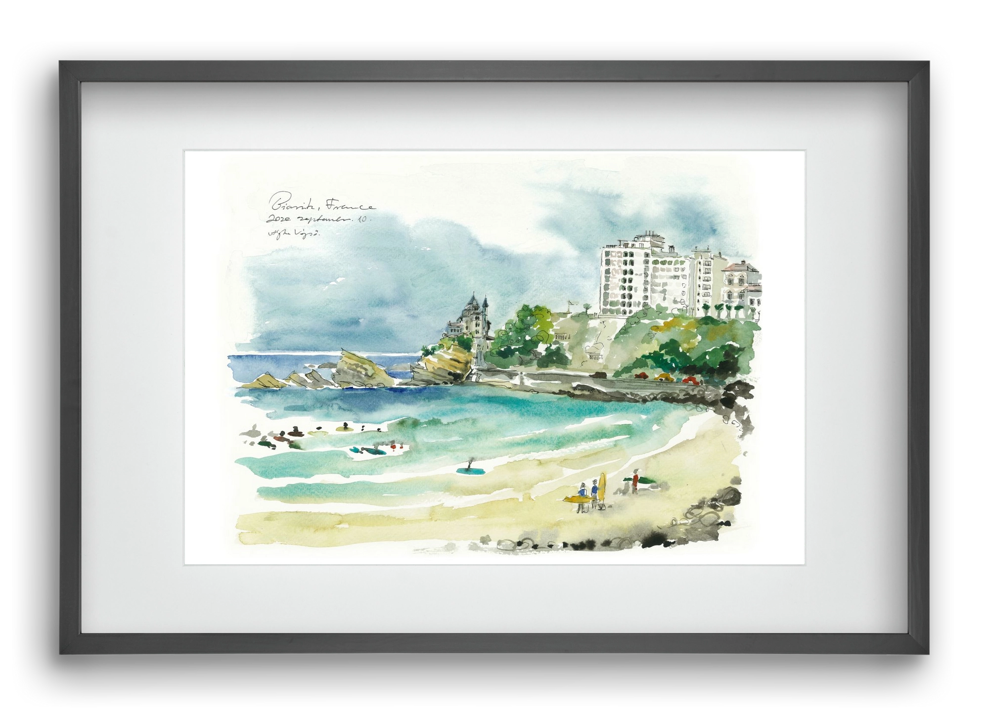 BIARRITZ - 2020.09.10, 60x40 cm (45x30 cm), Fekete keret, paszpartuval