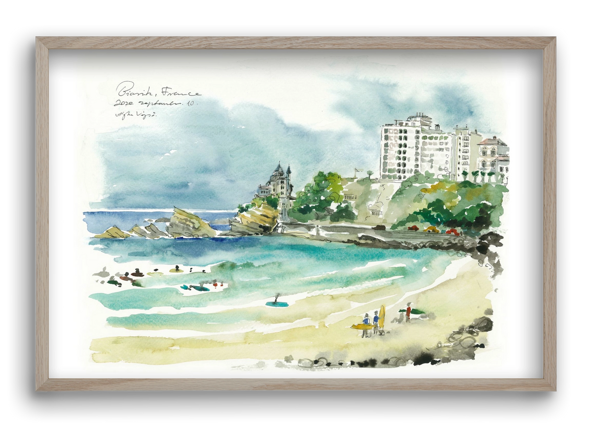 BIARRITZ - 2020.09.10, 60x40 cm (60x40 cm), Tölgy keret