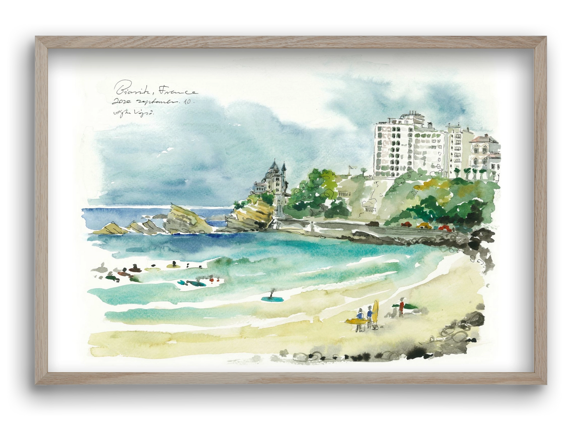 BIARRITZ - 2020.09.10, 60x40 cm (60x40 cm), Tölgy keret