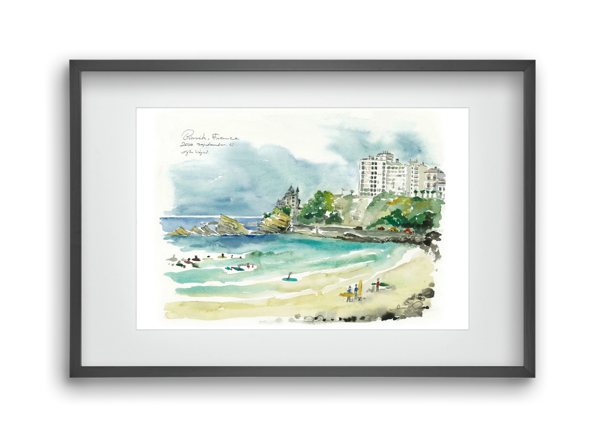 BIARRITZ - 2020.09.10, 45x30 cm (30x20 cm), Fekete keret, paszpartuval