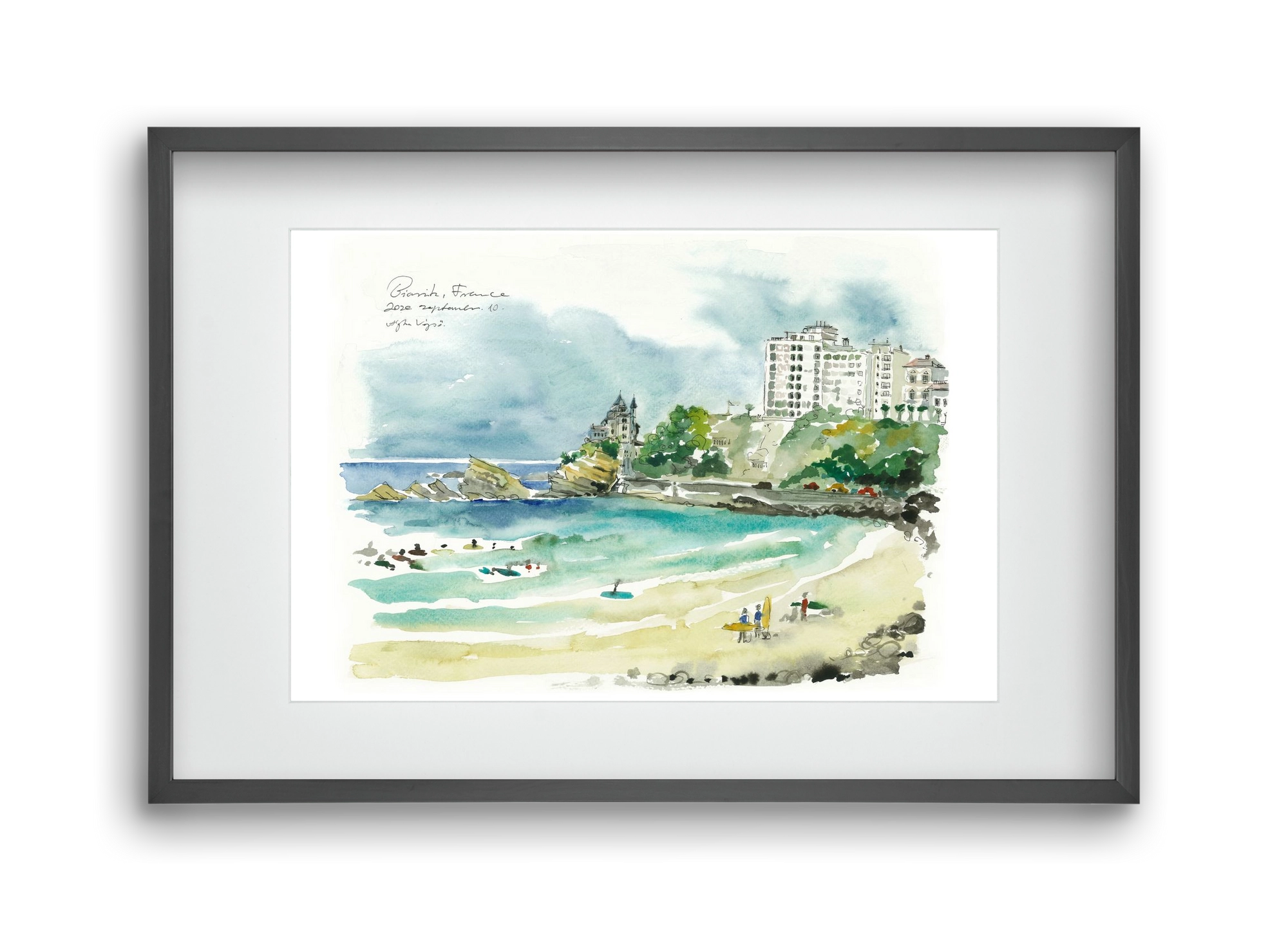 BIARRITZ - 2020.09.10, 45x30 cm (30x20 cm), Fekete keret, paszpartuval