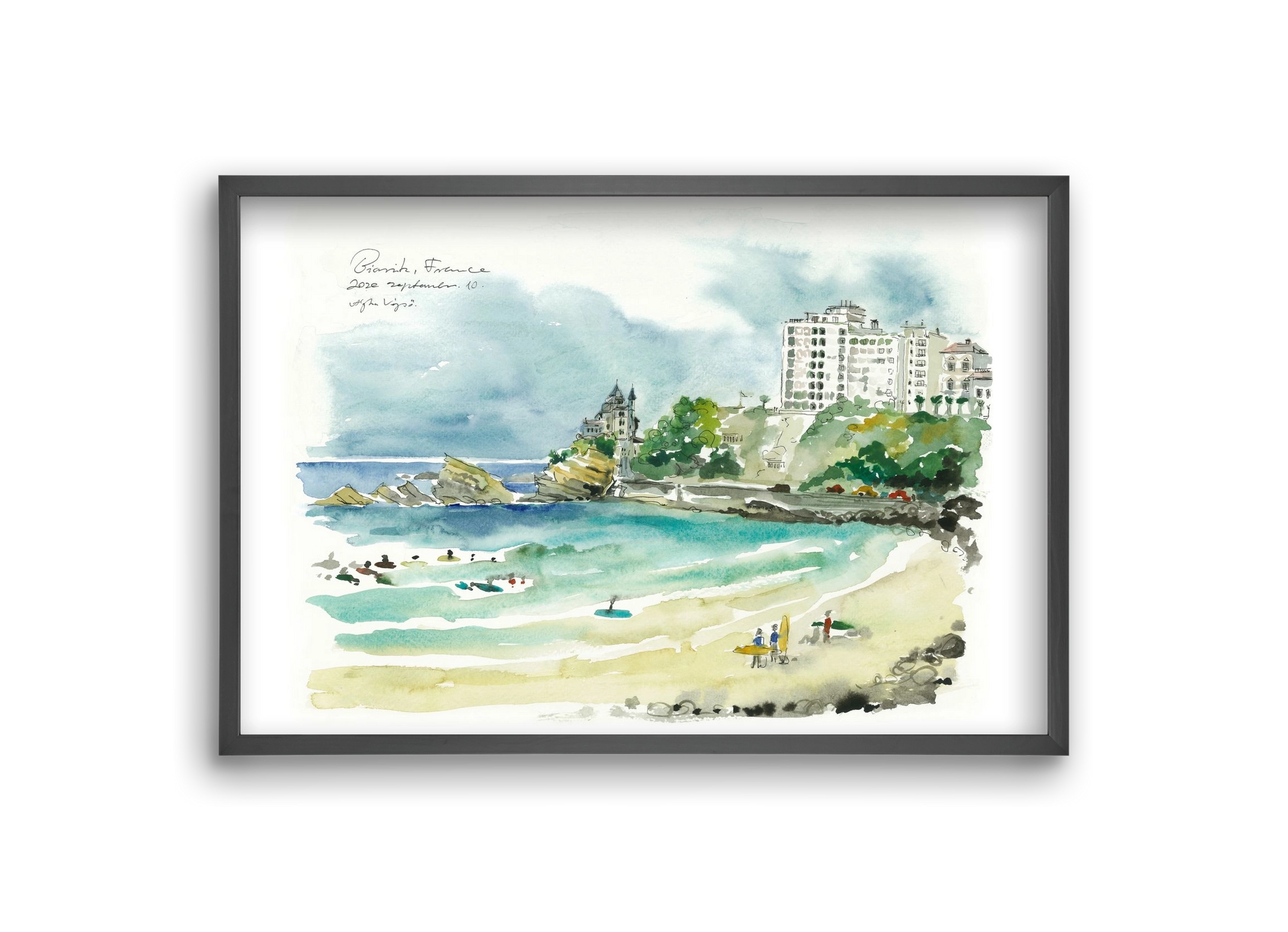BIARRITZ - 2020.09.10, 30x20 cm (30x20 cm), Fekete keret