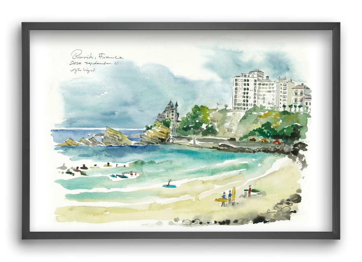 BIARRITZ - 2020.09.10, 60x40 cm (60x40 cm), Fekete keret