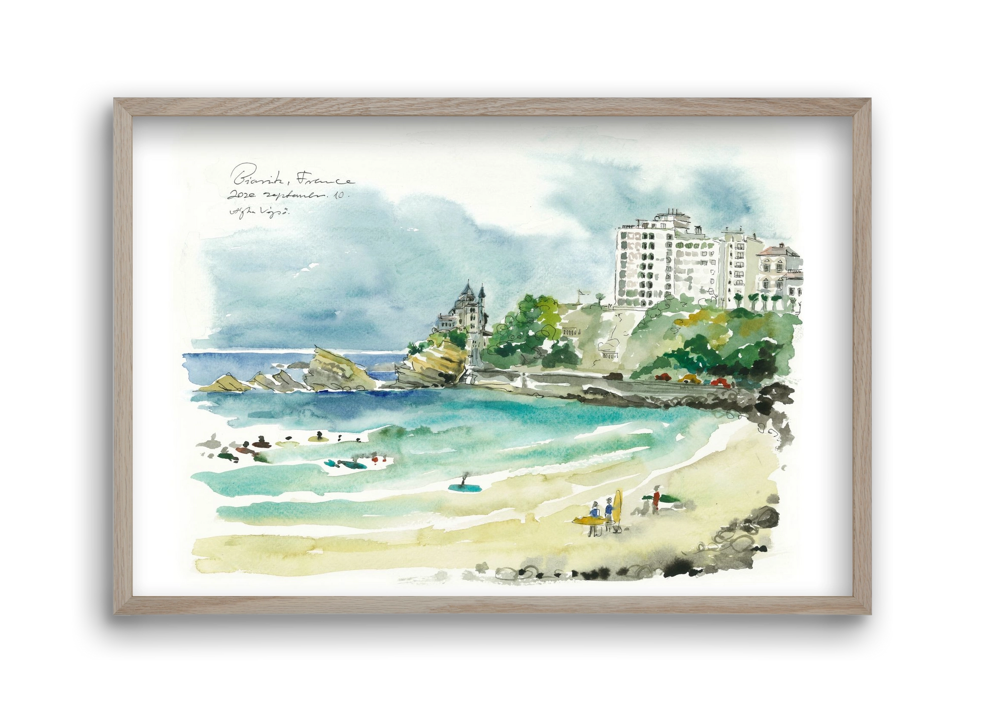 BIARRITZ - 2020.09.10, 45x30 cm (45x30 cm), Tölgy keret