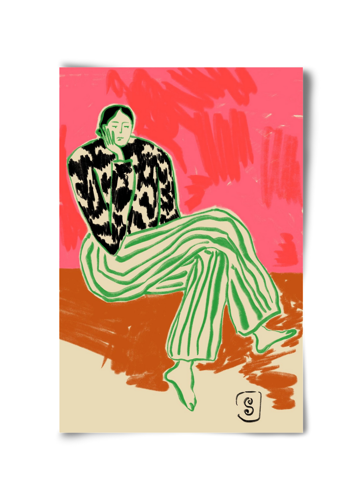 CALM WOMAN PORTRAIT, 30x45 cm, Keret nélkül