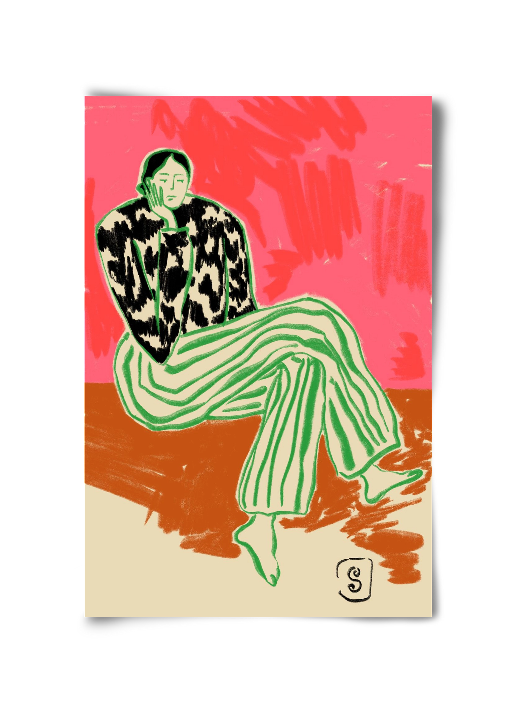 CALM WOMAN PORTRAIT, 30x45 cm, Keret nélkül