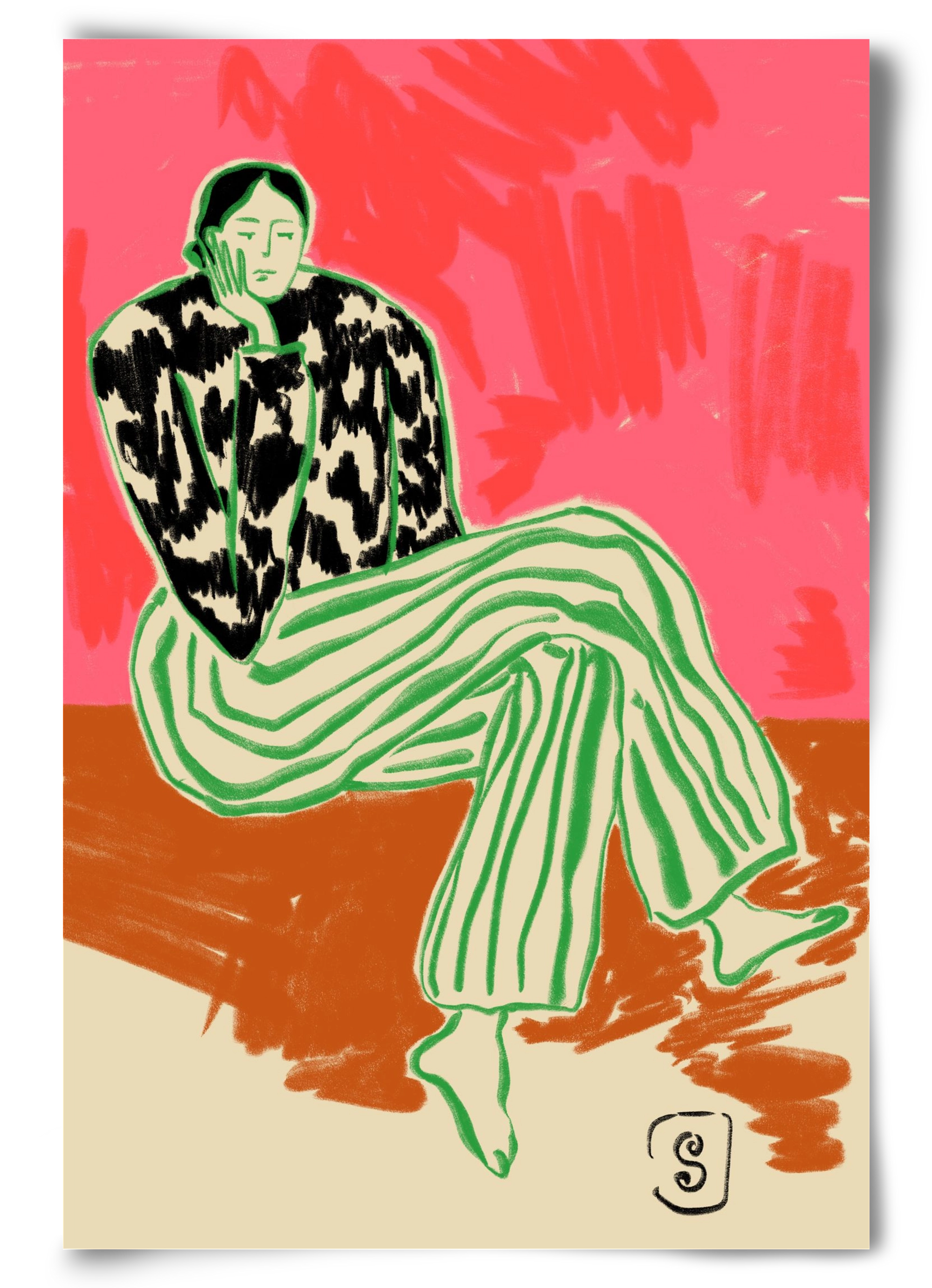 CALM WOMAN PORTRAIT, 60x90 cm, Keret nélkül