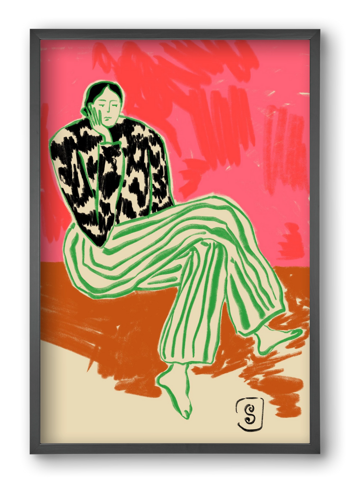 CALM WOMAN PORTRAIT, 40x60 cm (40x60 cm), Fekete keret