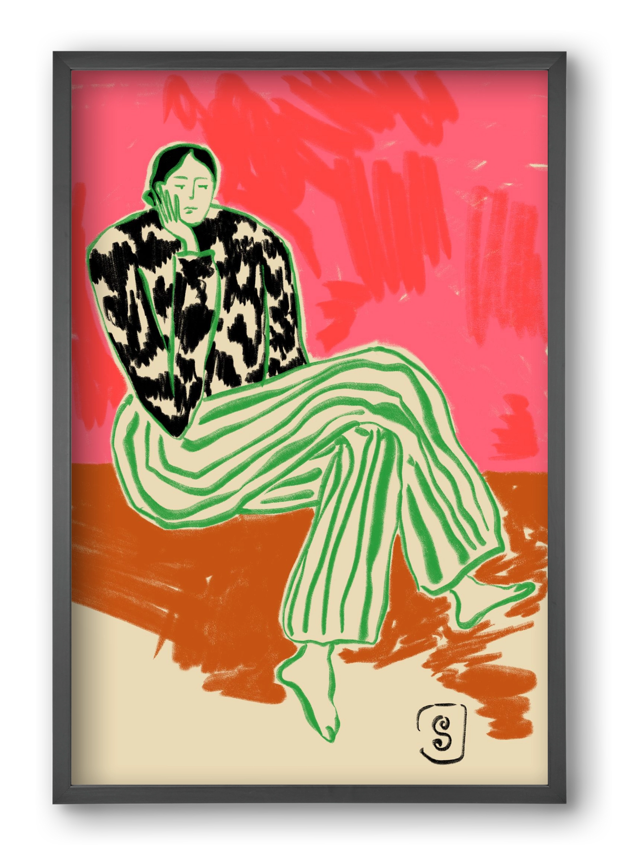 CALM WOMAN PORTRAIT, 40x60 cm (40x60 cm), Fekete keret