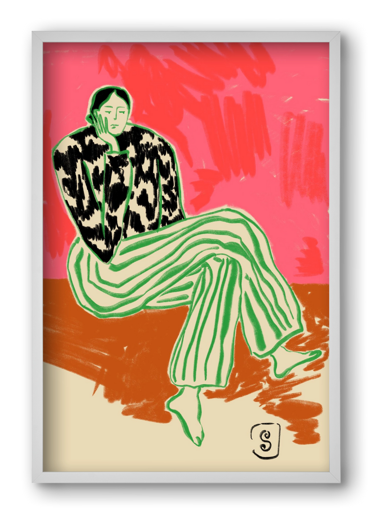 CALM WOMAN PORTRAIT, 40x60 cm (40x60 cm), Fehér keret