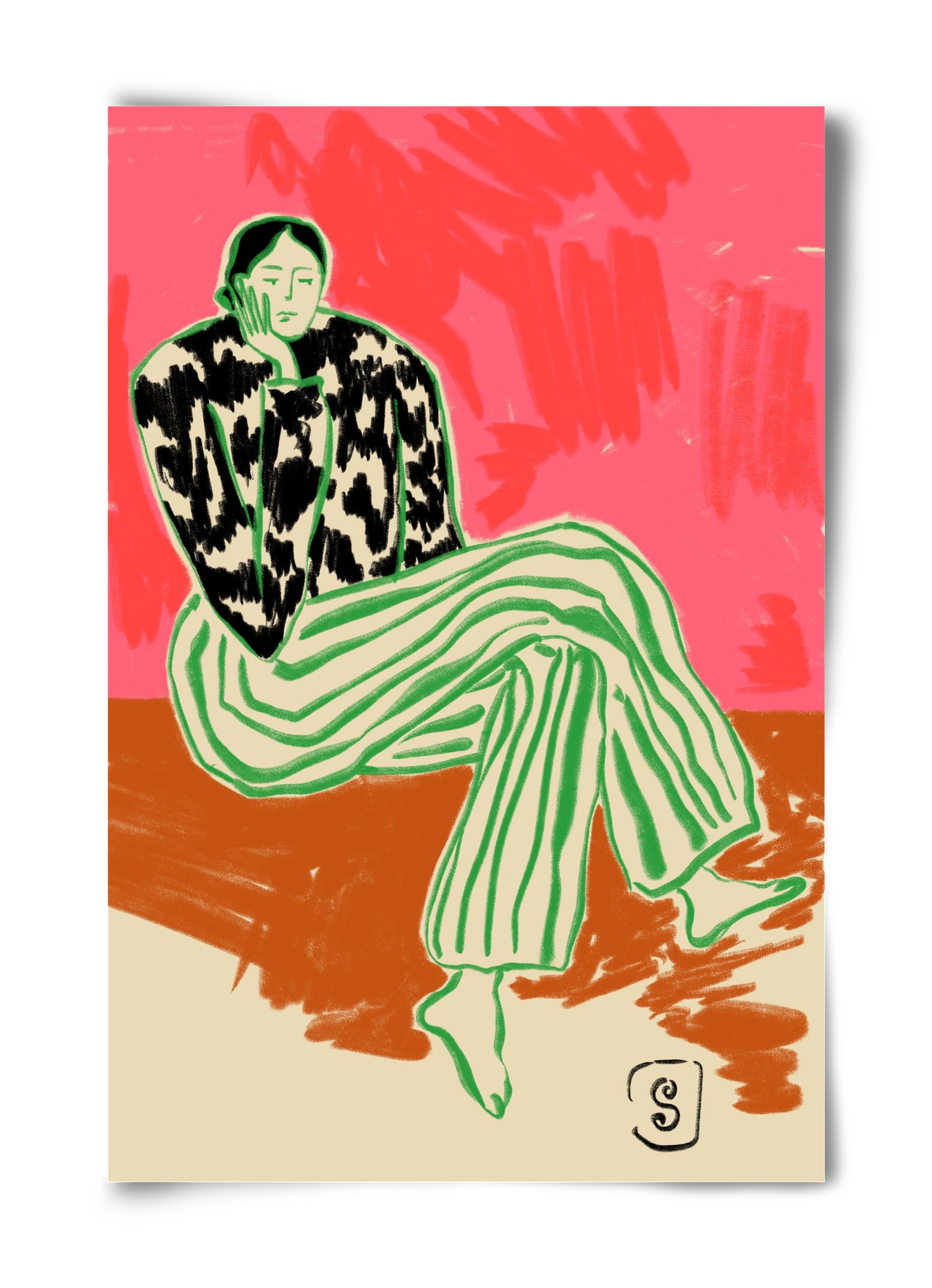 CALM WOMAN PORTRAIT, 40x60 cm, Keret nélkül