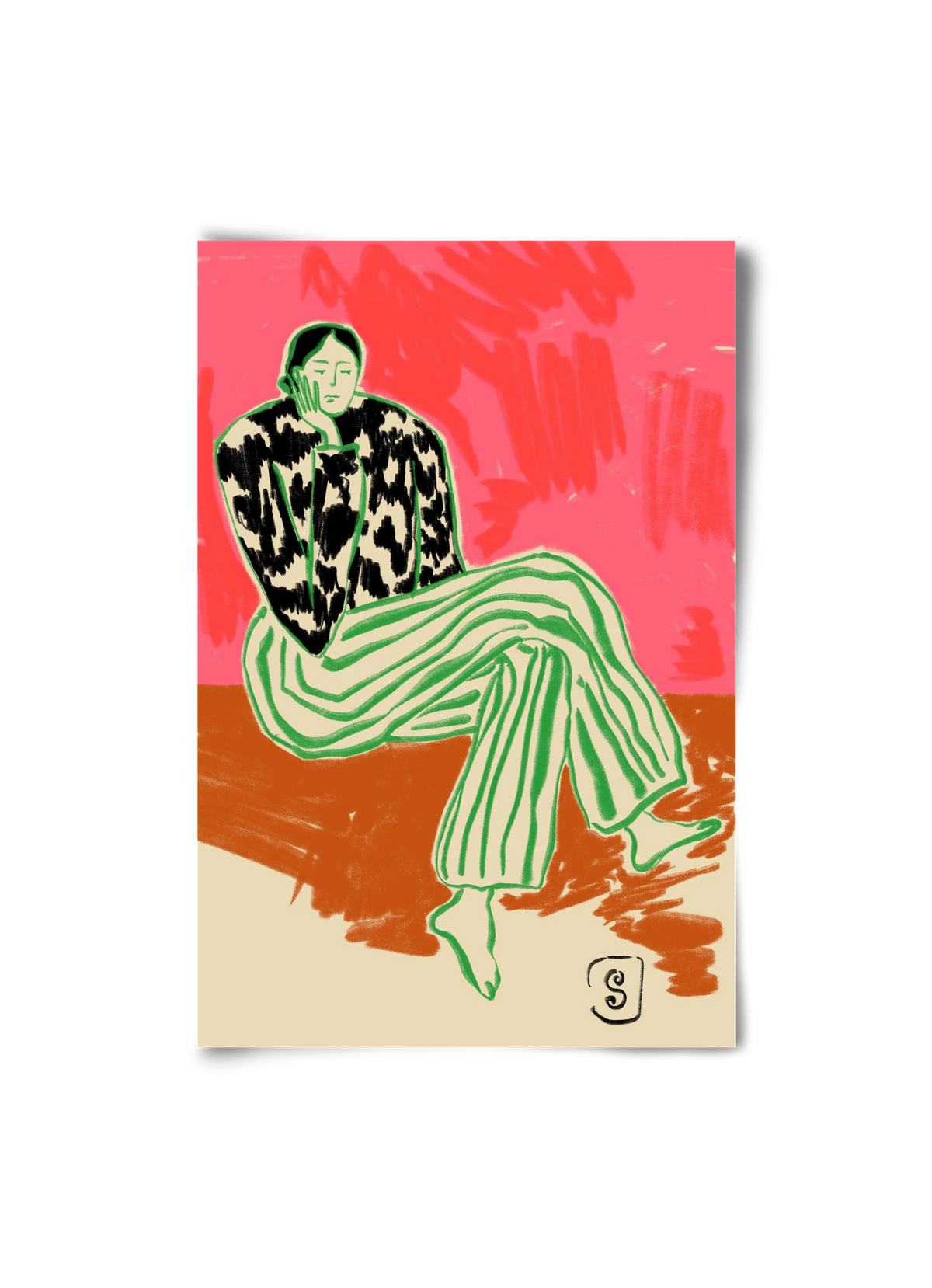 CALM WOMAN PORTRAIT, 20x30 cm, Keret nélkül