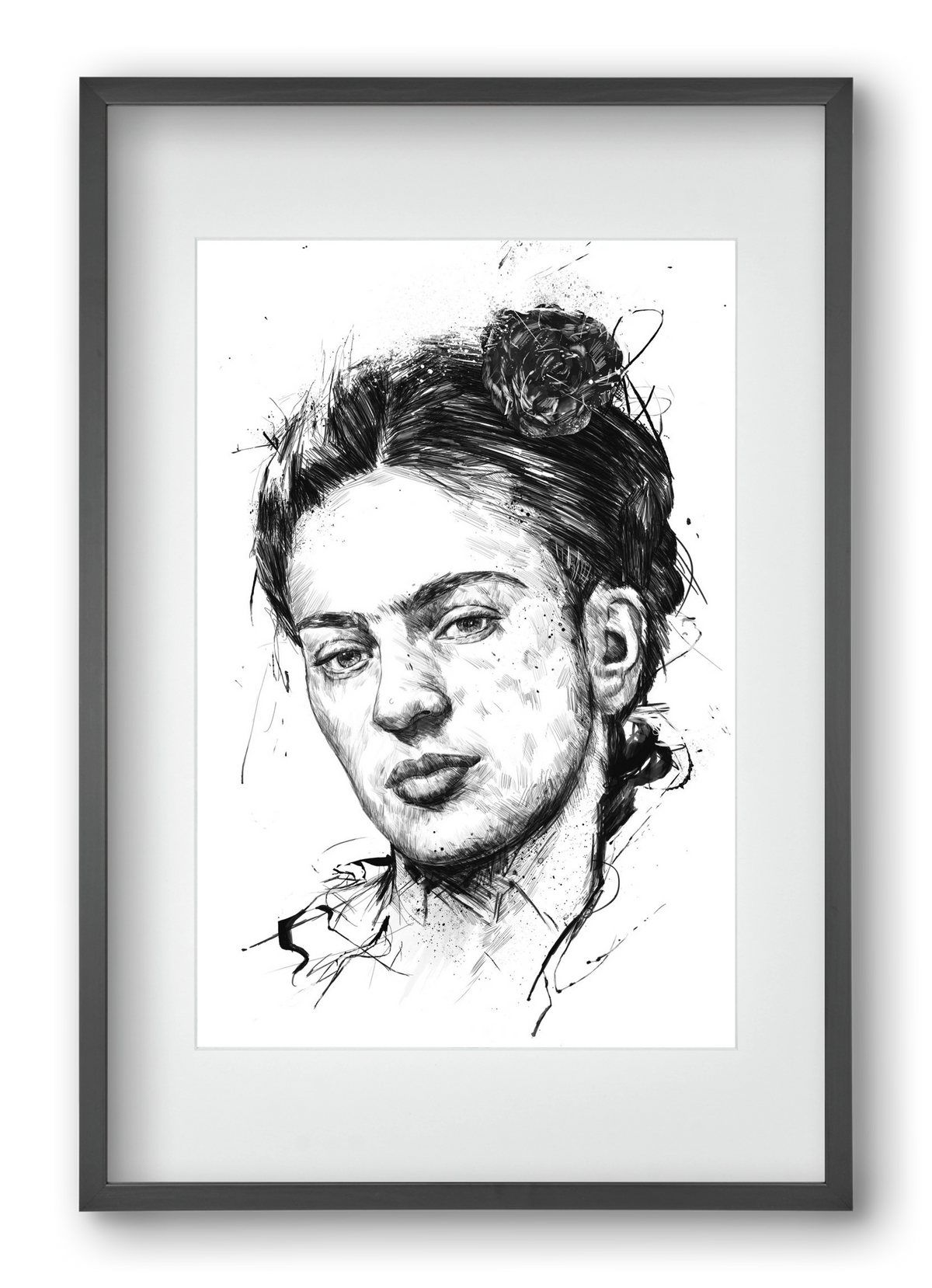 Frida, 40x60 cm (30x45 cm), Fekete keret, paszpartuval