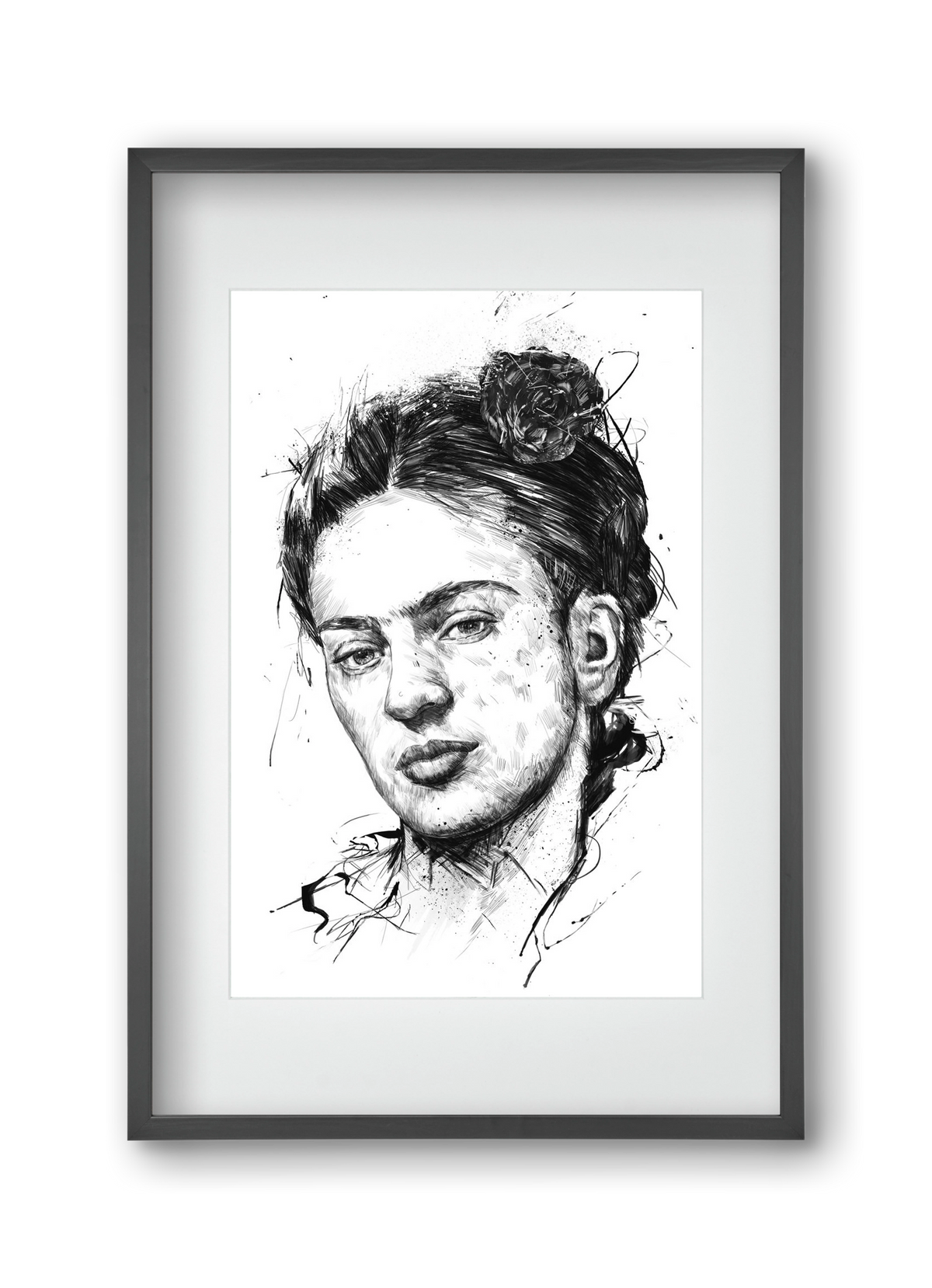 Frida, 30x45 cm (20x30 cm), Fekete keret, paszpartuval