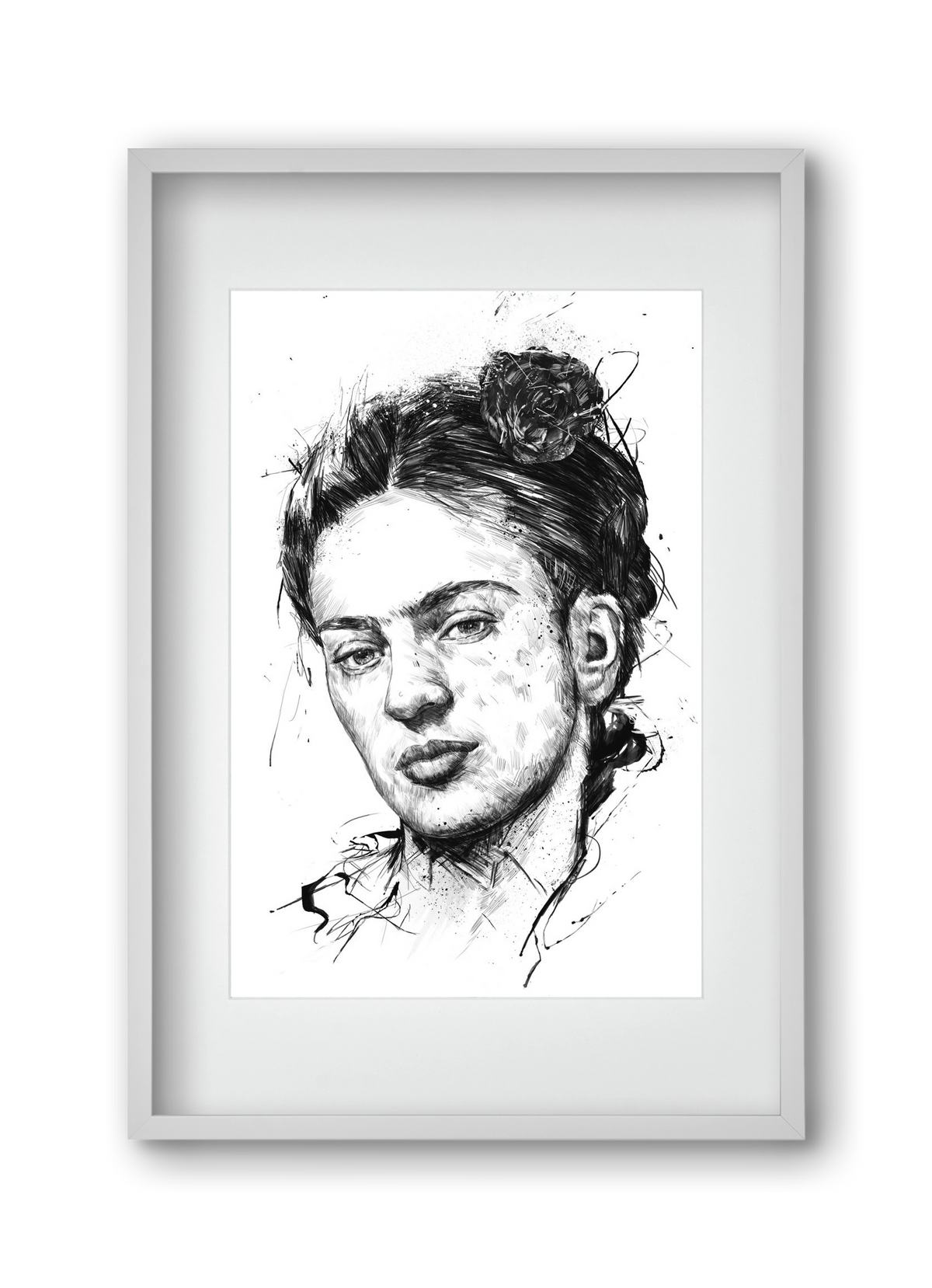 Frida, 30x45 cm (20x30 cm), Fehér keret, paszpartuval