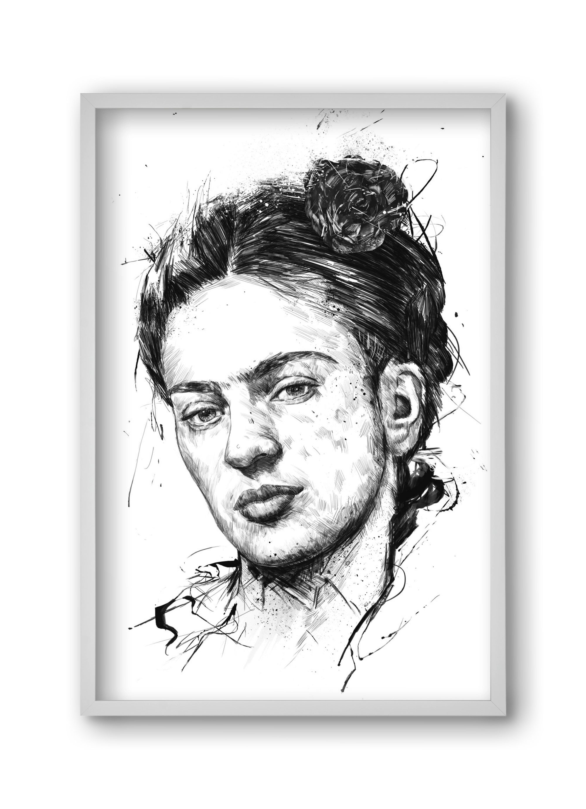 Frida, 30x45 cm (30x45 cm), Fehér keret