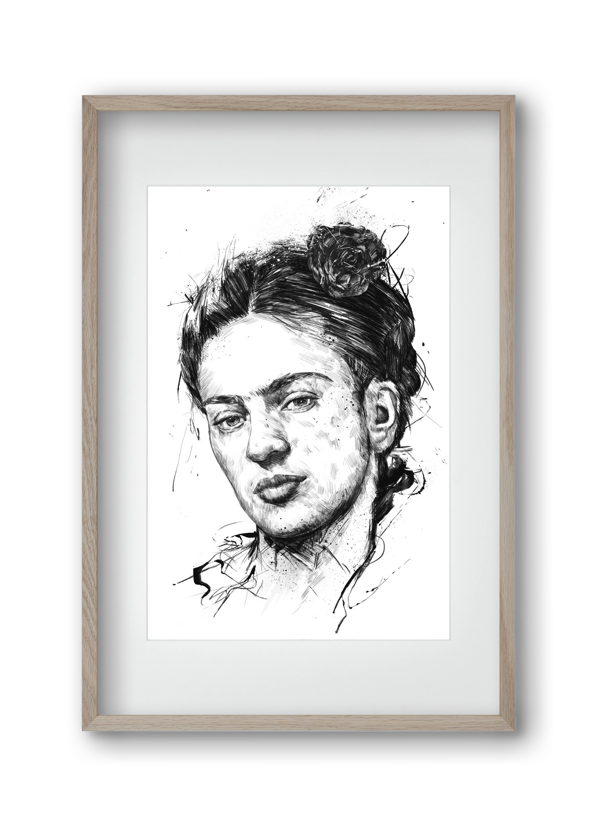 Frida, 30x45 cm (20x30 cm), Tölgy keret, paszpartuval