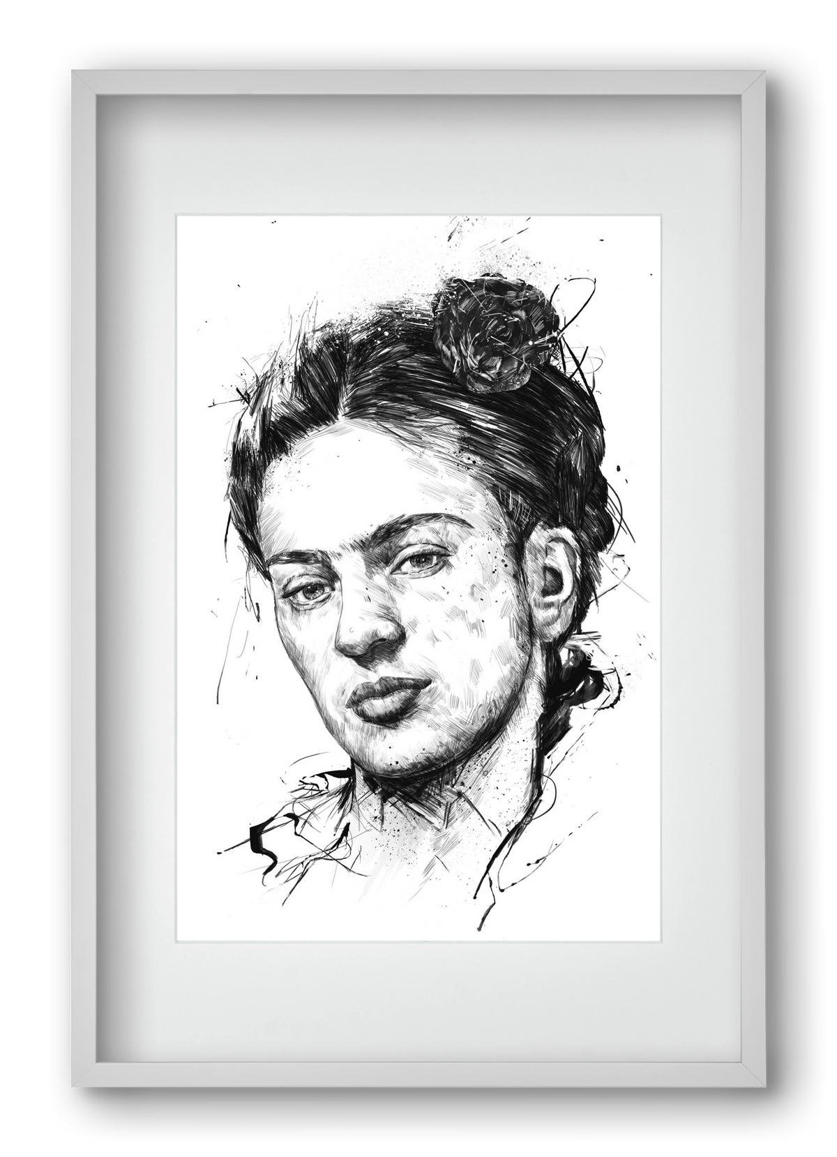 Frida, 40x60 cm (30x45 cm), Fehér keret, paszpartuval