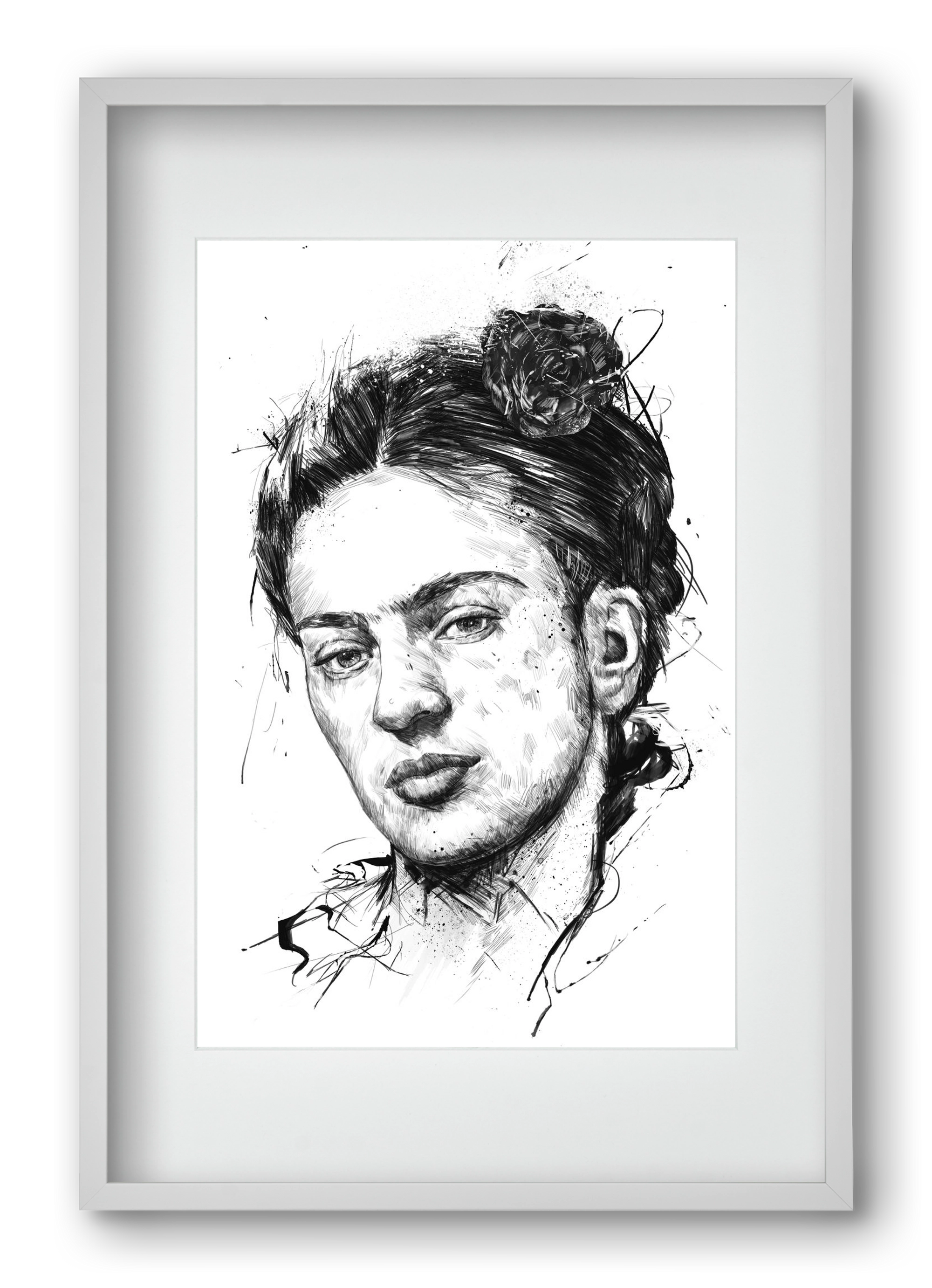 Frida, 40x60 cm (30x45 cm), Fehér keret, paszpartuval