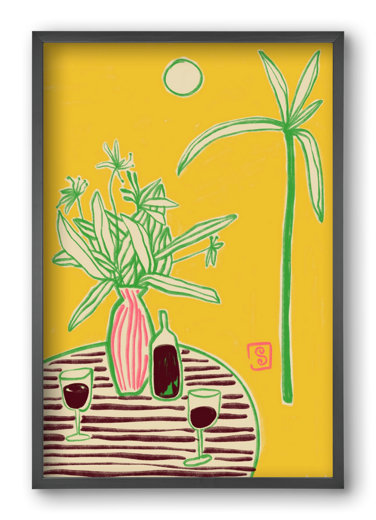 CONVERSATION BY THE SEA, 40x60 cm (40x60 cm), Fekete keret