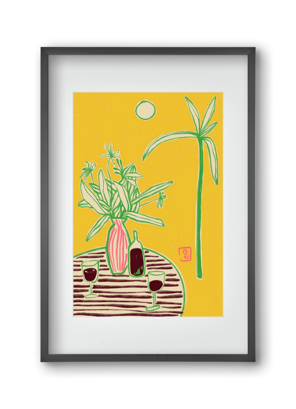 CONVERSATION BY THE SEA, 30x45 cm (20x30 cm), Fekete keret, paszpartuval