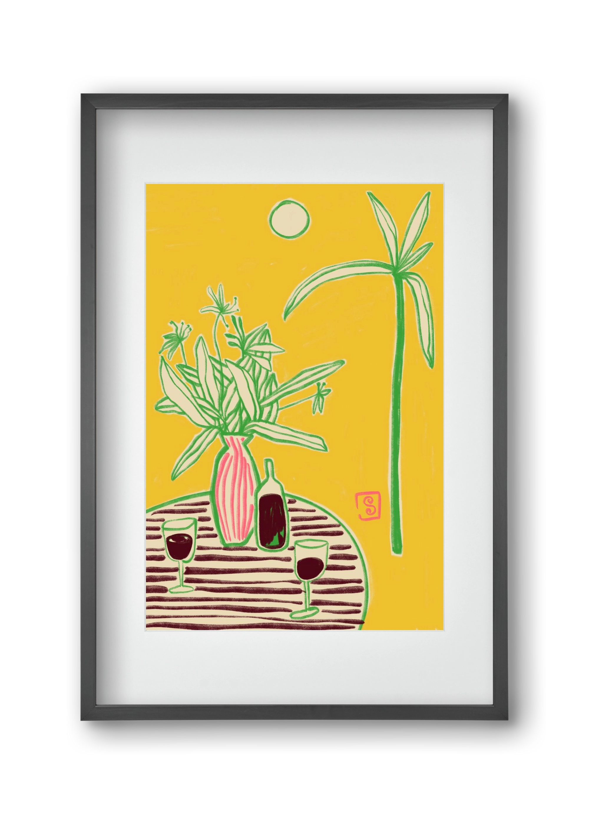 CONVERSATION BY THE SEA, 30x45 cm (20x30 cm), Fekete keret, paszpartuval