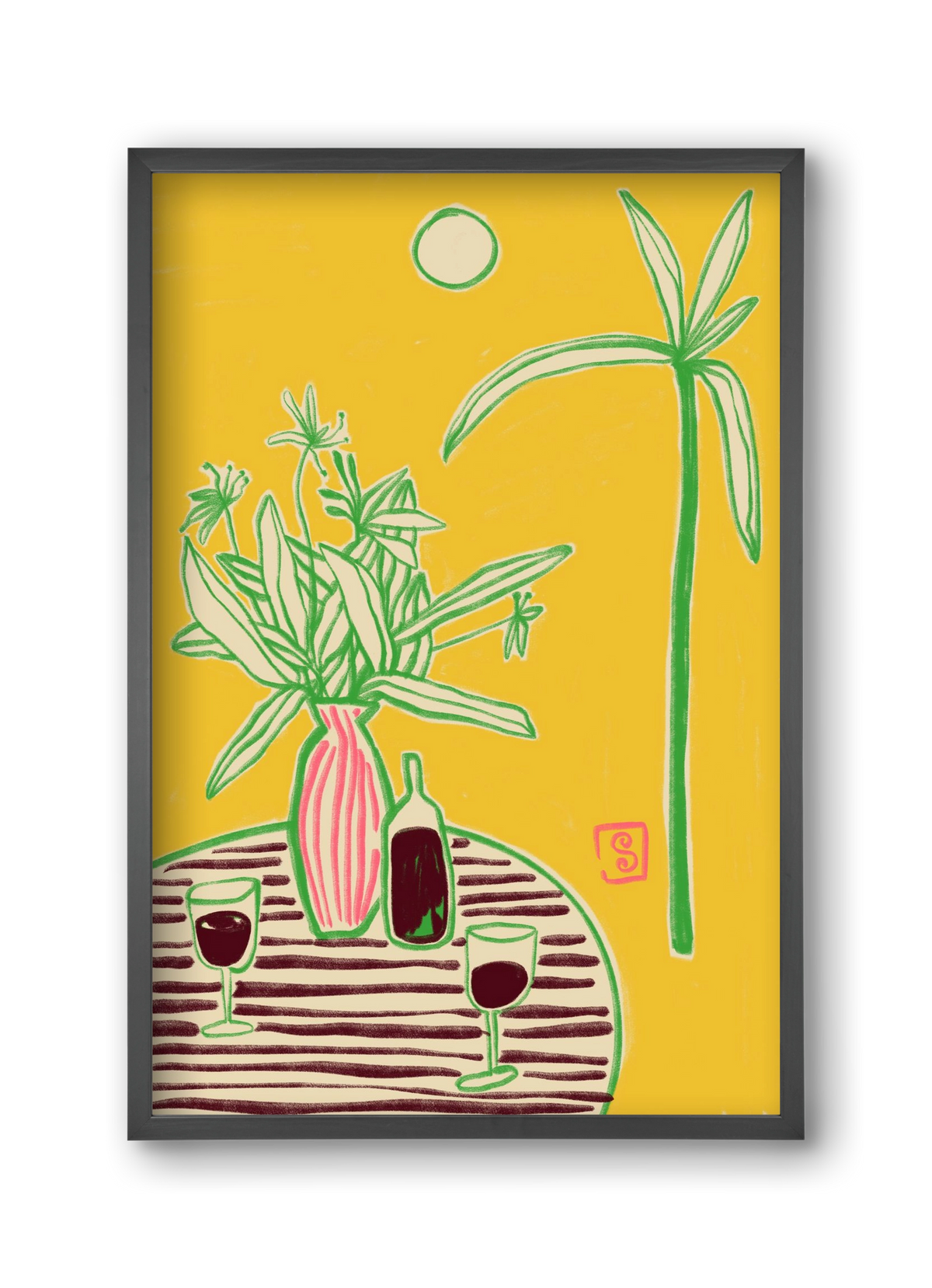 CONVERSATION BY THE SEA, 30x45 cm (30x45 cm), Fekete keret