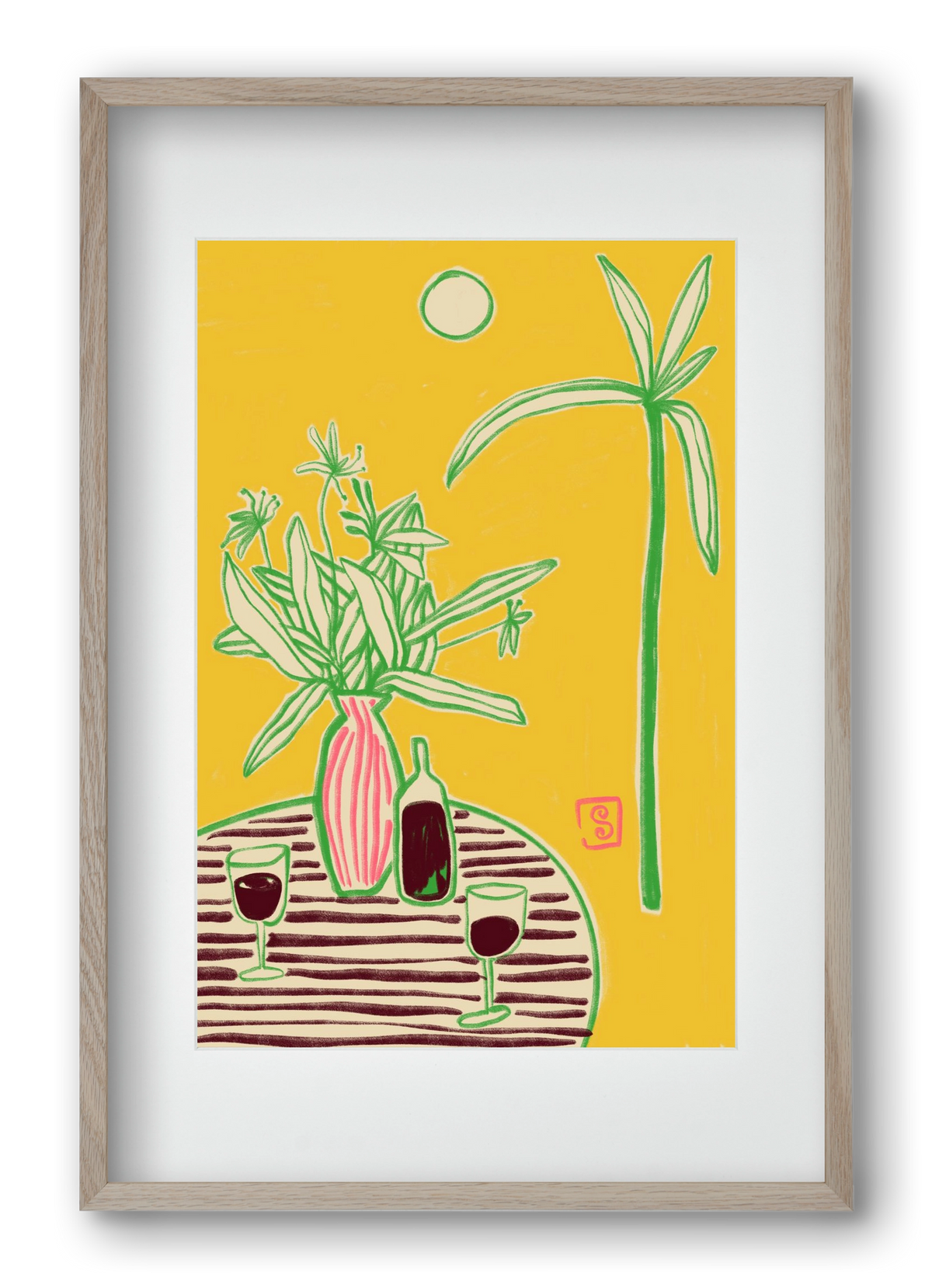 CONVERSATION BY THE SEA, 40x60 cm (30x45 cm), Tölgy keret, paszpartuval