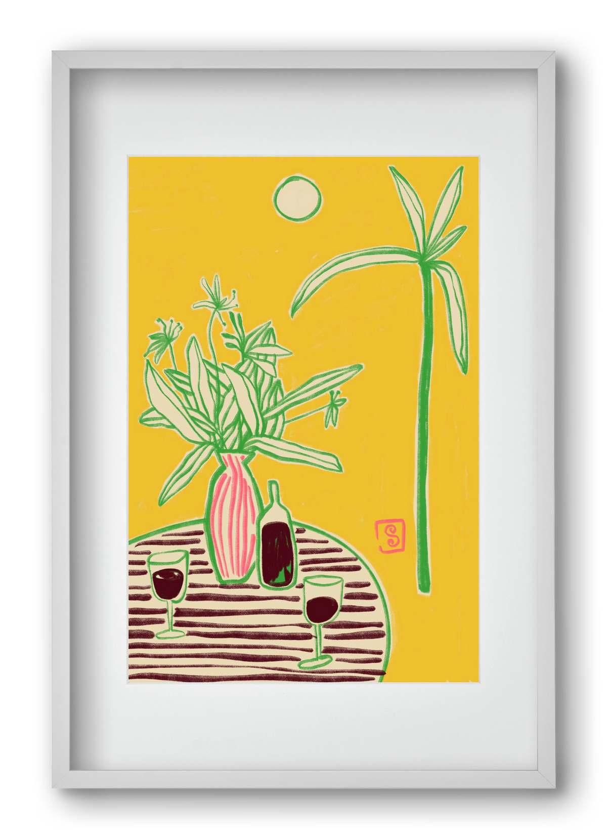 CONVERSATION BY THE SEA, 40x60 cm (30x45 cm), Fehér keret, paszpartuval