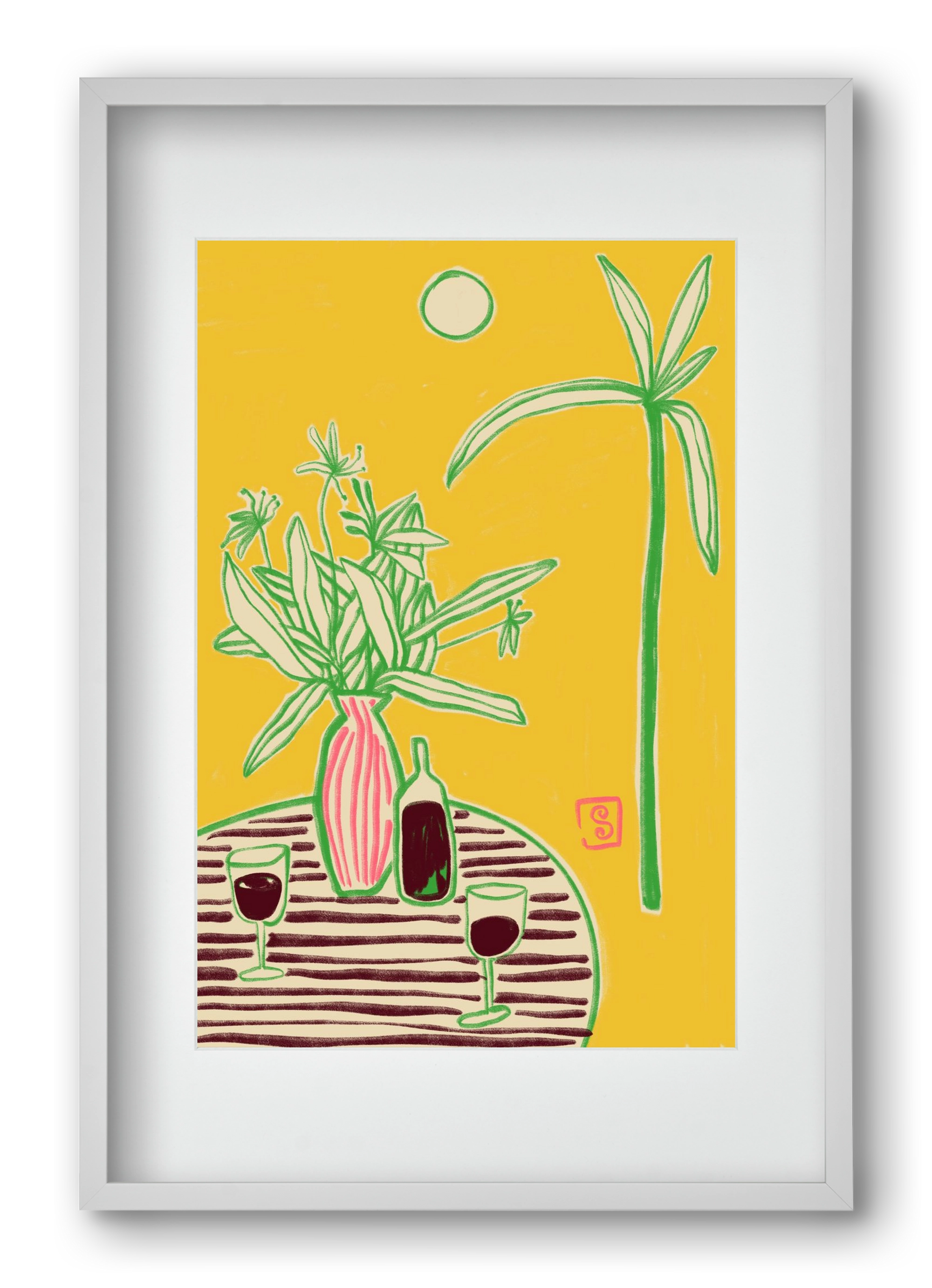 CONVERSATION BY THE SEA, 40x60 cm (30x45 cm), Fehér keret, paszpartuval