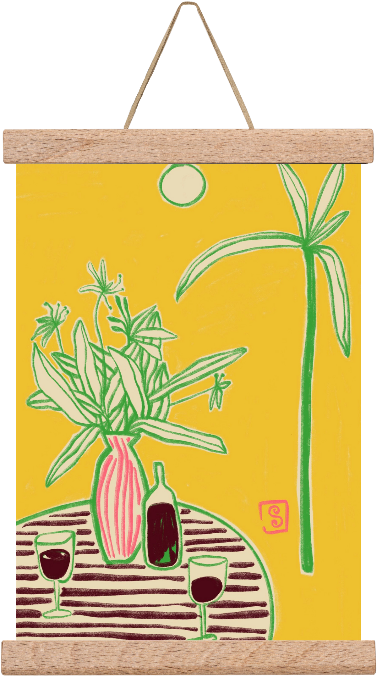 CONVERSATION BY THE SEA, 20x30 cm (20x30 cm), Tölgy akasztó