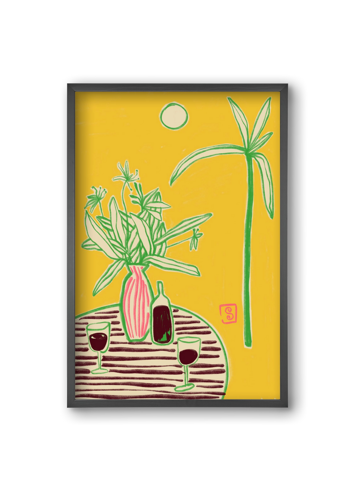 CONVERSATION BY THE SEA, 20x30 cm (20x30 cm), Fekete keret