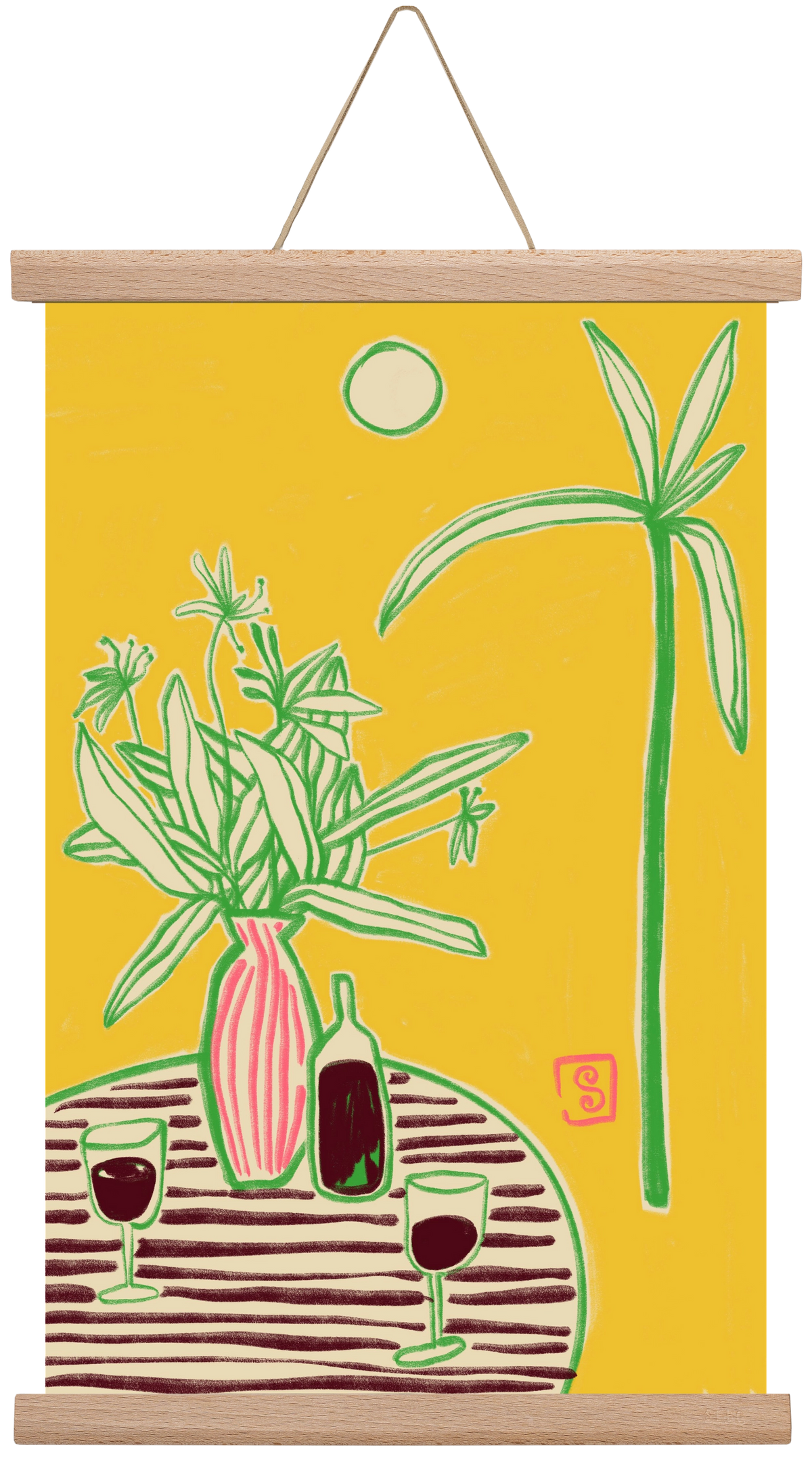 CONVERSATION BY THE SEA, 30x45 cm (30x45 cm), Tölgy akasztó