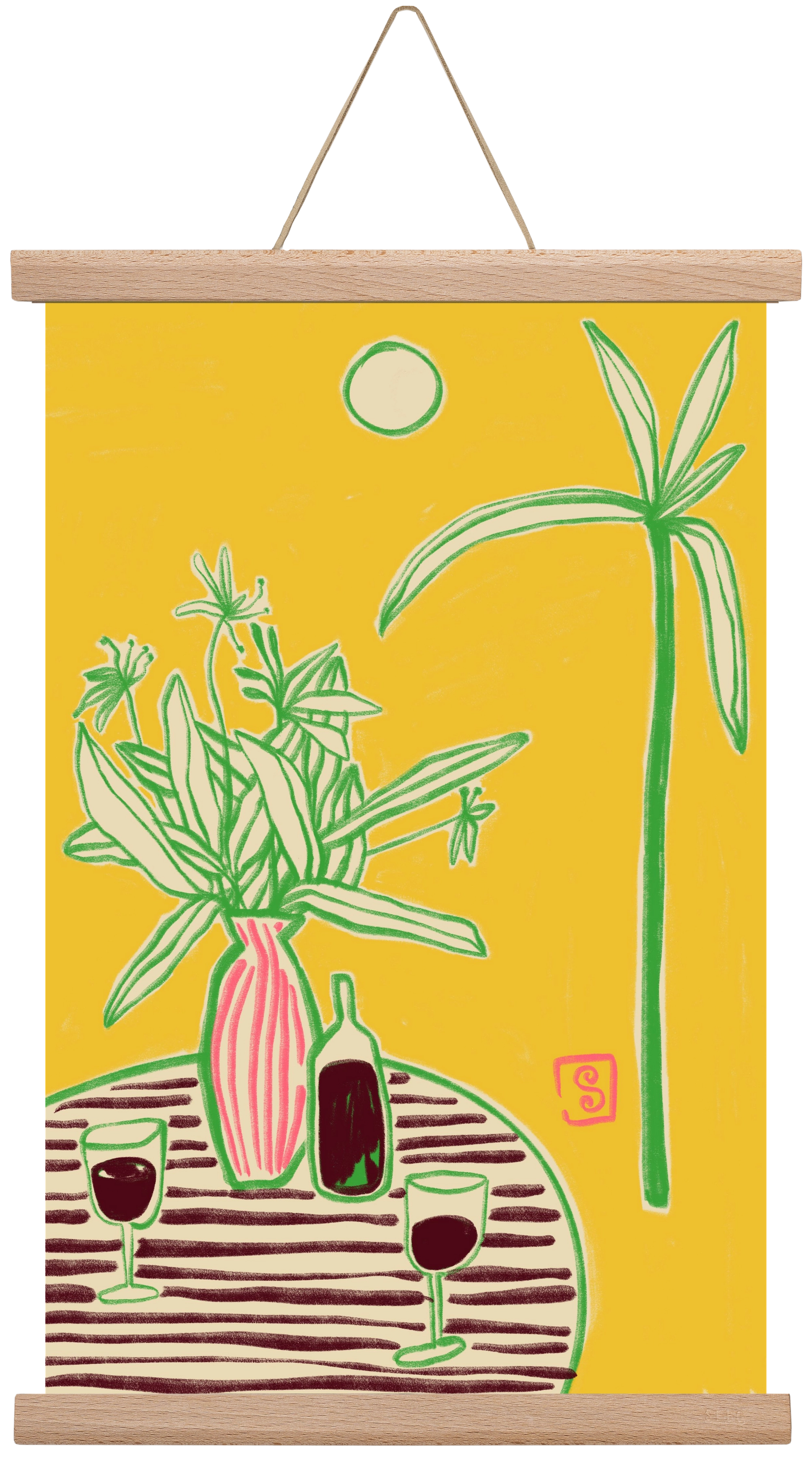 CONVERSATION BY THE SEA, 30x45 cm (30x45 cm), Tölgy akasztó