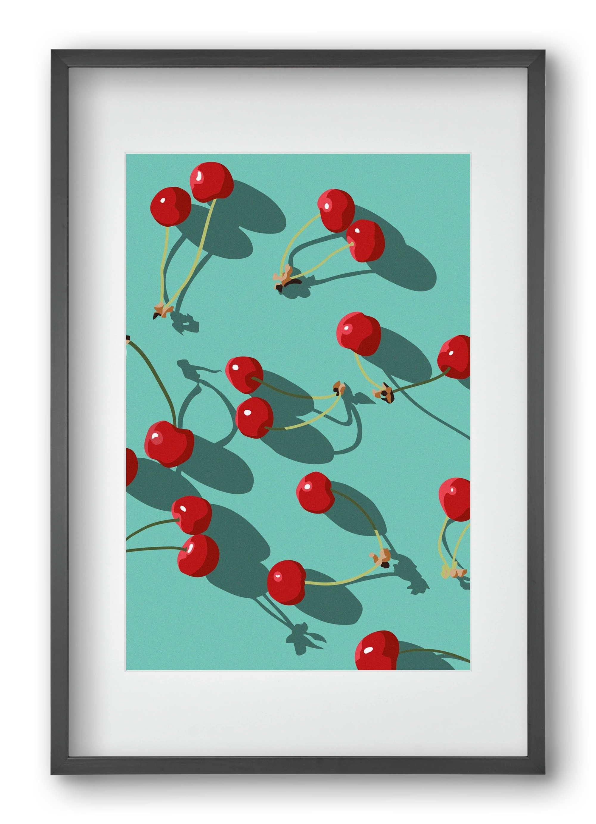 Cherries, 40x60 cm (30x45 cm), Fekete keret, paszpartuval