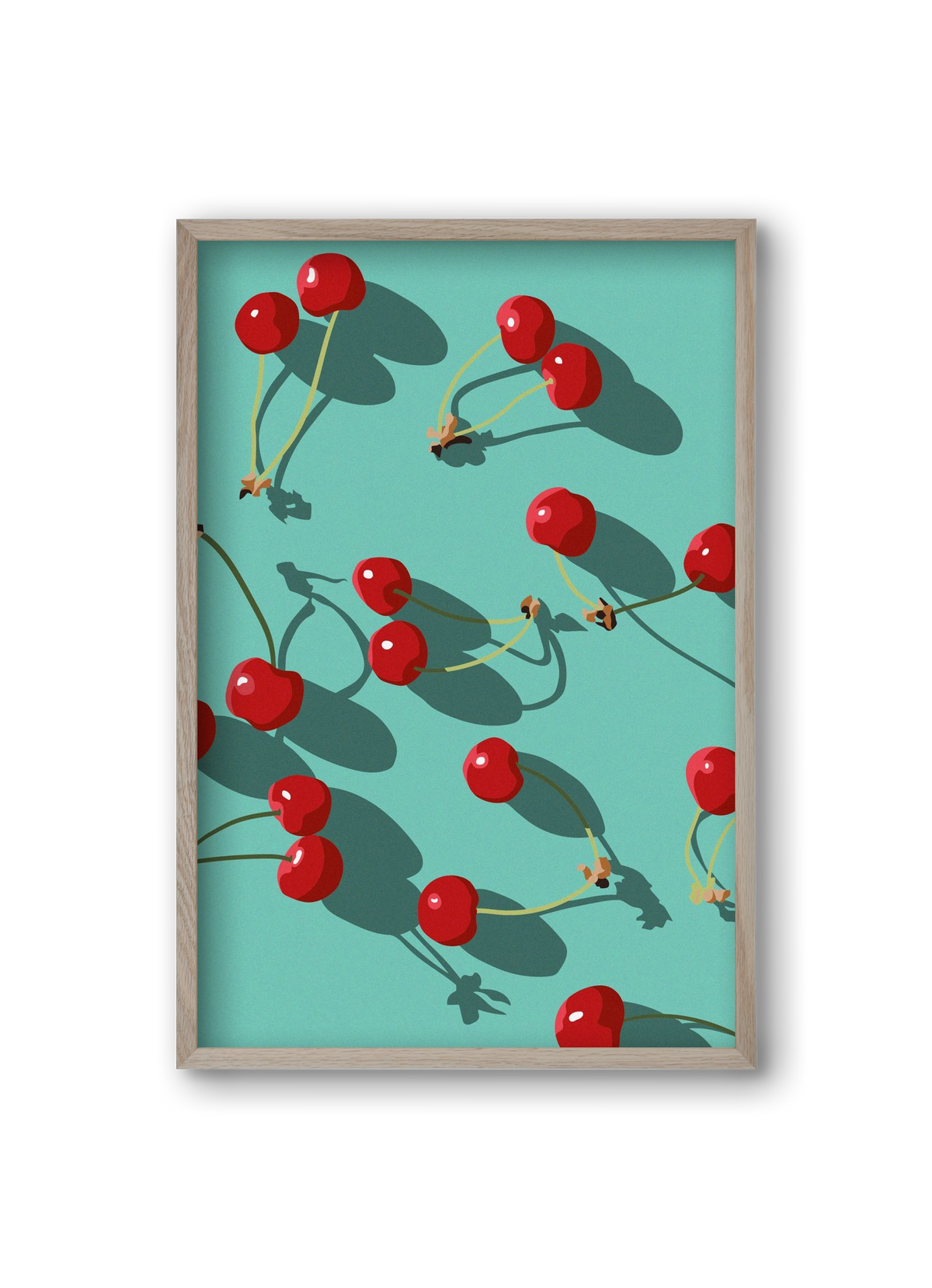 Cherries, 20x30 cm (20x30 cm), Tölgy keret